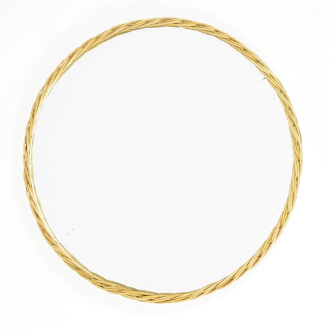 Wall mirror round, beige rattan, Denmark, 1970s - DIMENSION