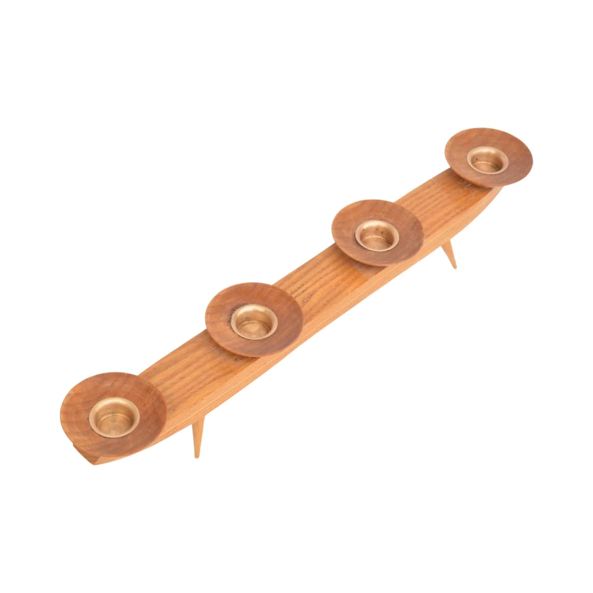 Świecznik, jesion jasnobrązowy, Niemcy, lata 70. - 126947