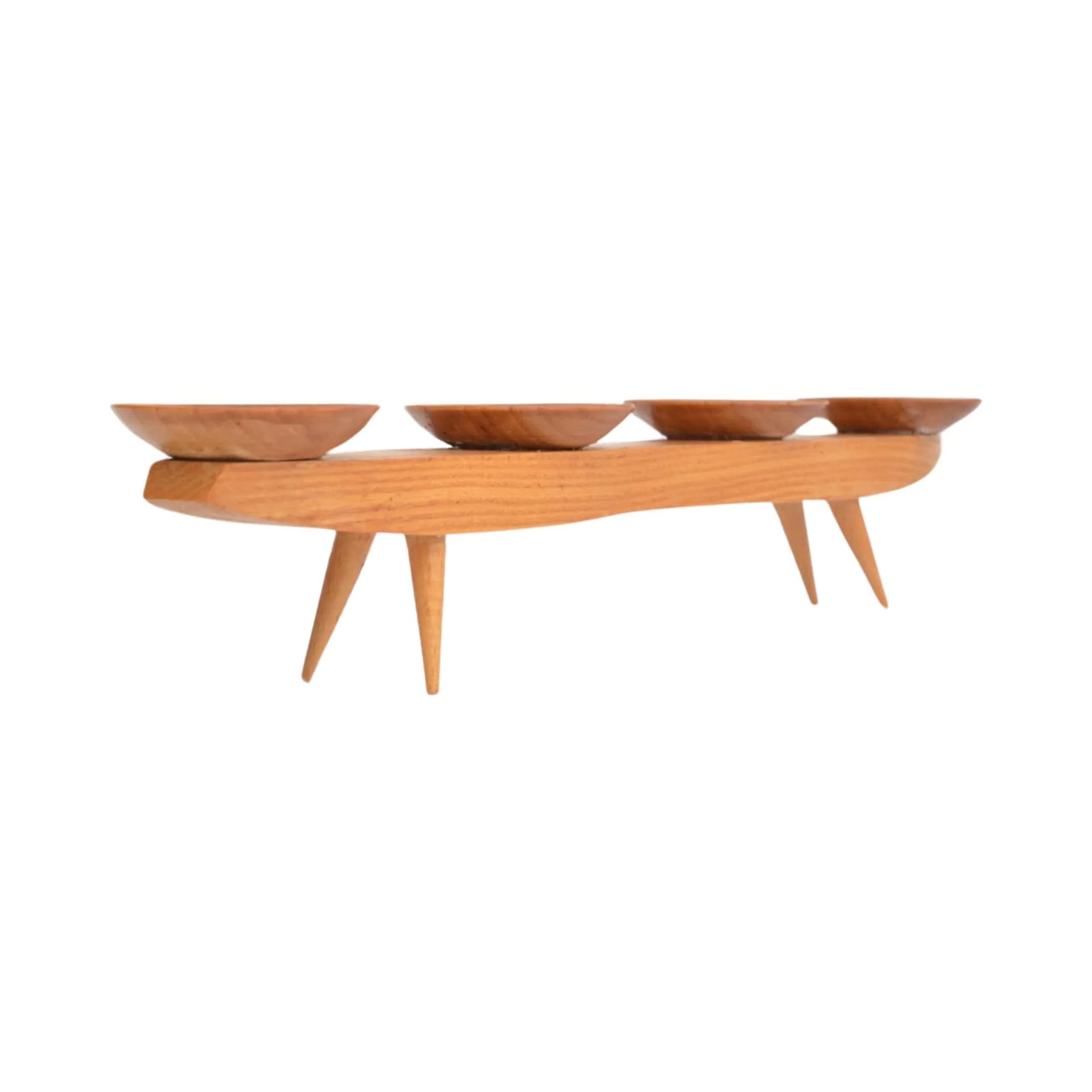 Świecznik, jesion jasnobrązowy, Niemcy, lata 70. - 126948