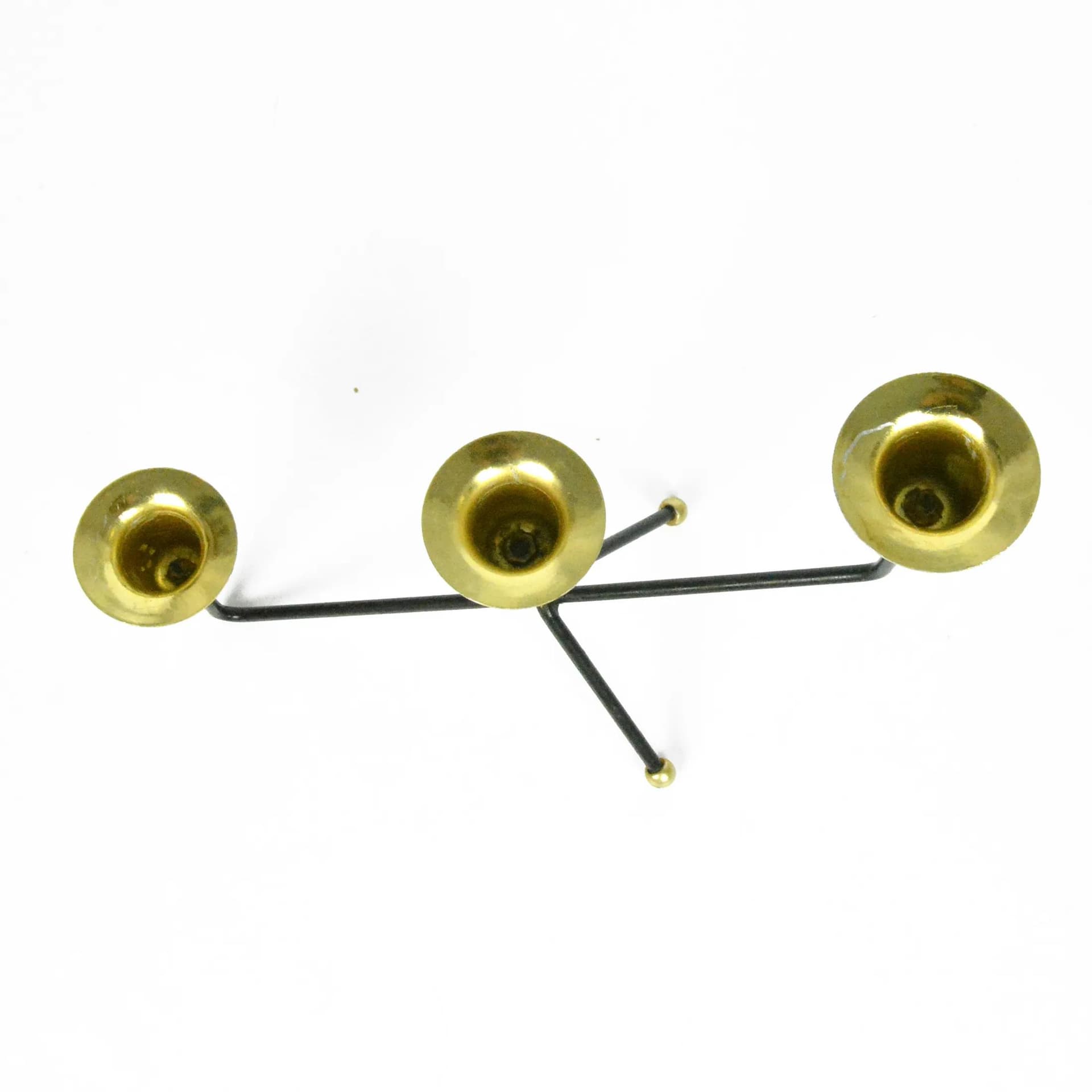 Świecznik stołowy, czarny, aluminium, Belgia, lata 70. - 126910