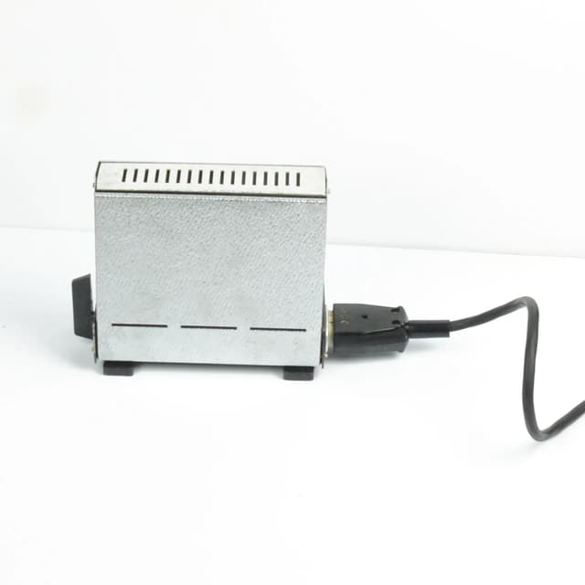 Toster skrzydełkowy, srebrny metal, czarny plastik, HAGEKA Brotröster Brandenburg, Niemcy, lata 60. - WYMIARY