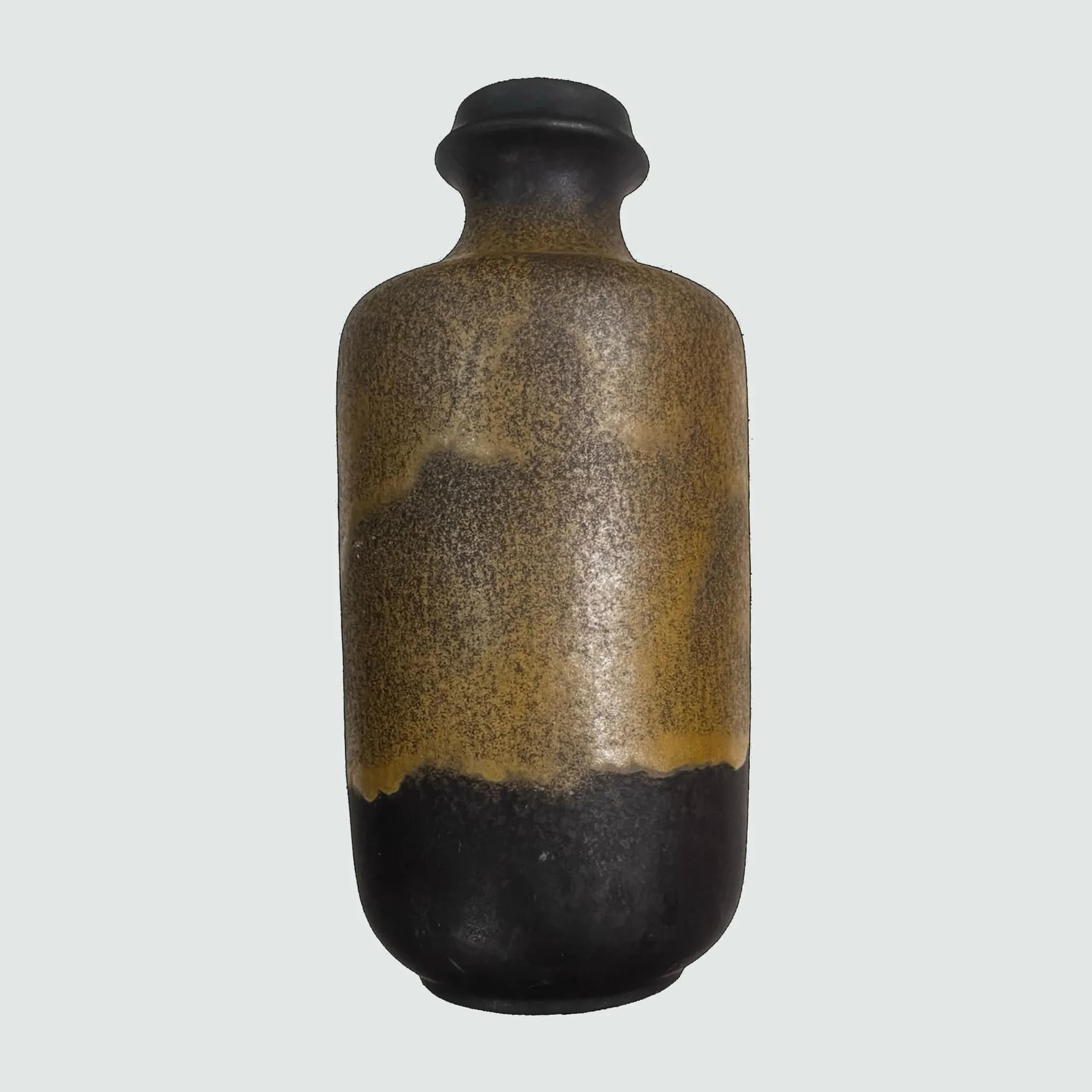 Wazon z uchem Gobi, brązowy ciemnozielony, kamionka, Ceramano, Niemcy, lata 70. - 126856