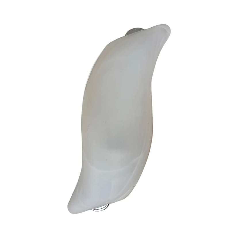 Kinkiet Nolam, szkło białe, chrom, proj. B. Nowicki, Polska, lata 80.