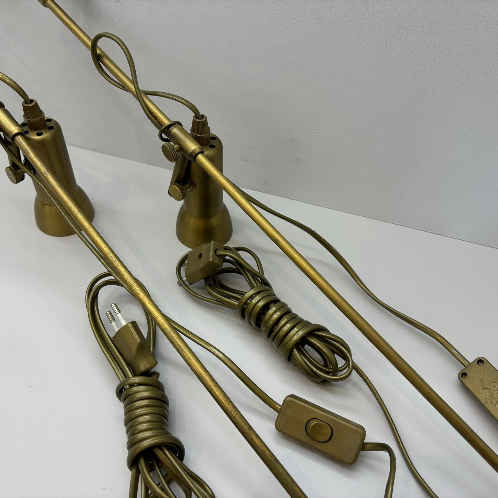 Para kinkietów, mosiądz złoty, KW Leuchten, Niemcy, lata 80. - 8782