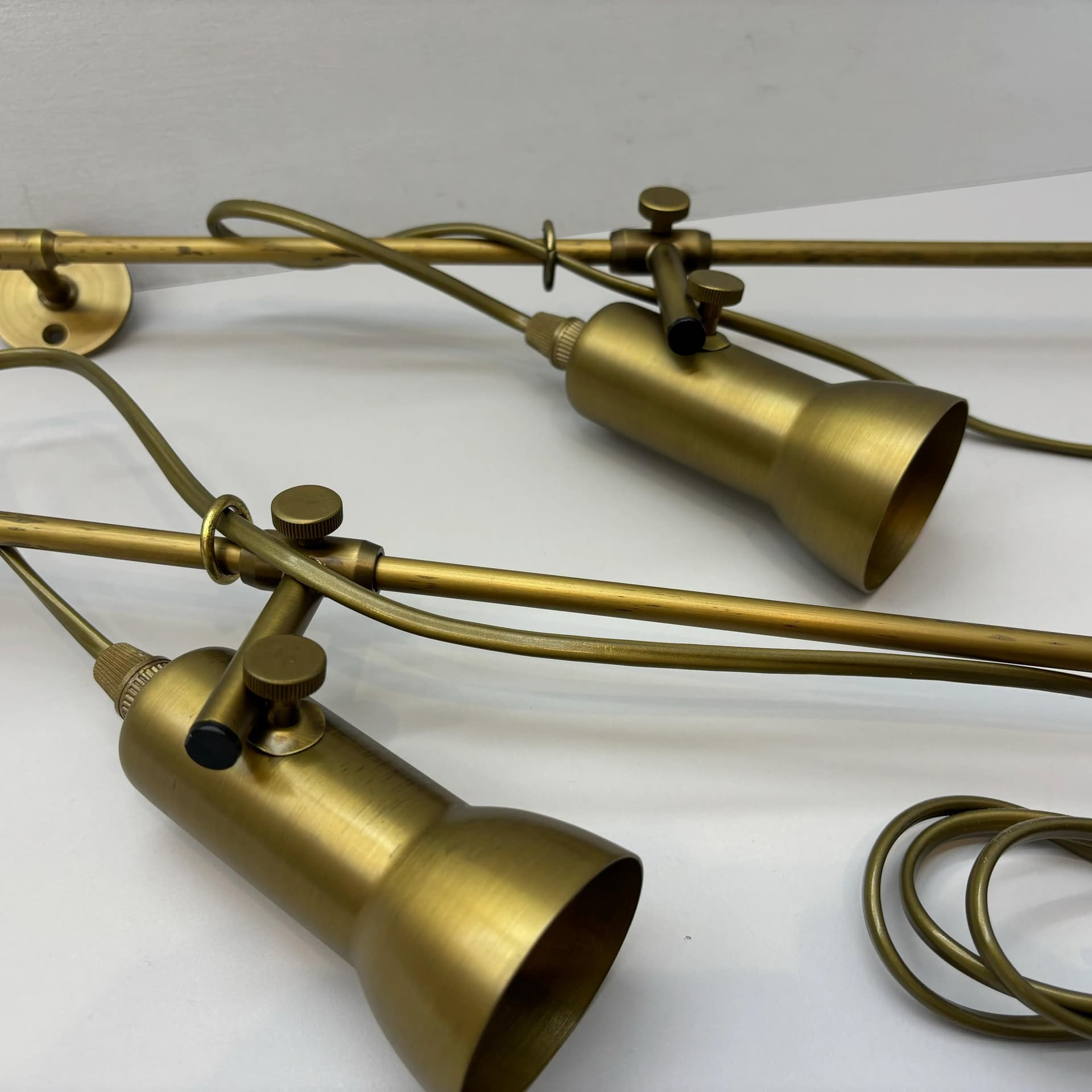 Para kinkietów, mosiądz złoty, KW Leuchten, Niemcy, lata 80. - 8781