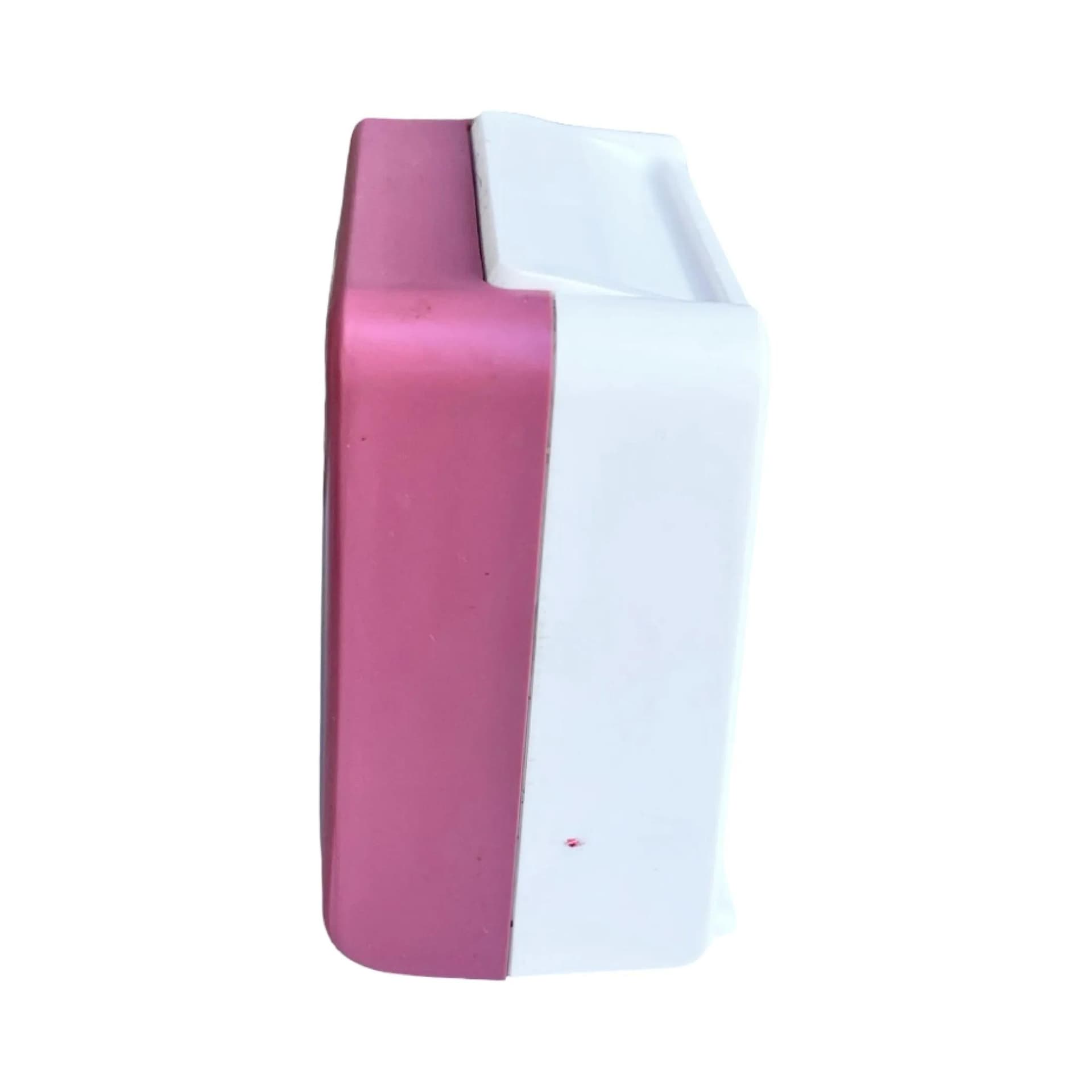 Budzik modernistyczny, różowy, tworzywo sztuczne, Junghans, Niemcy, lata 80. - 126711