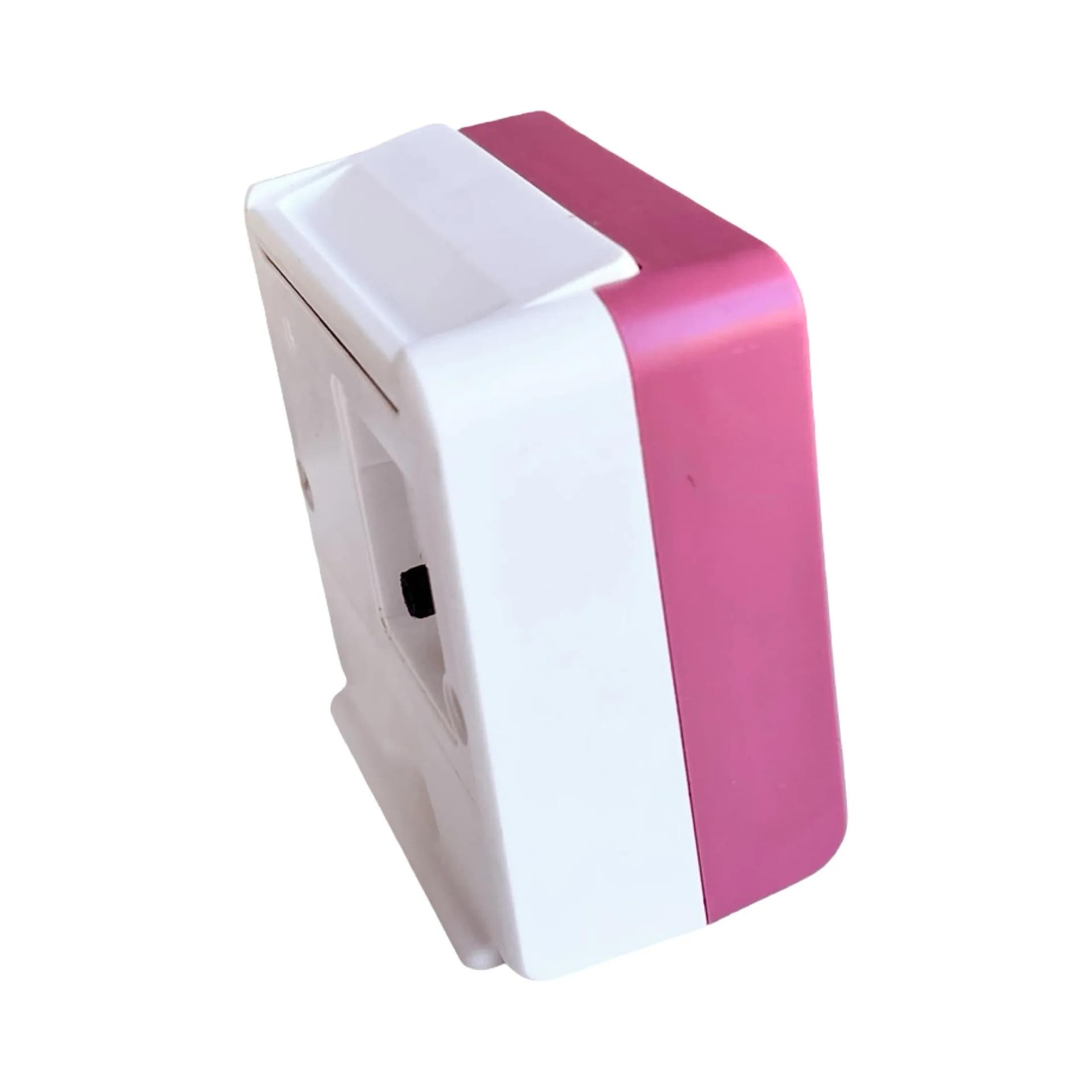 Budzik modernistyczny, różowy, tworzywo sztuczne, Junghans, Niemcy, lata 80. - 126709