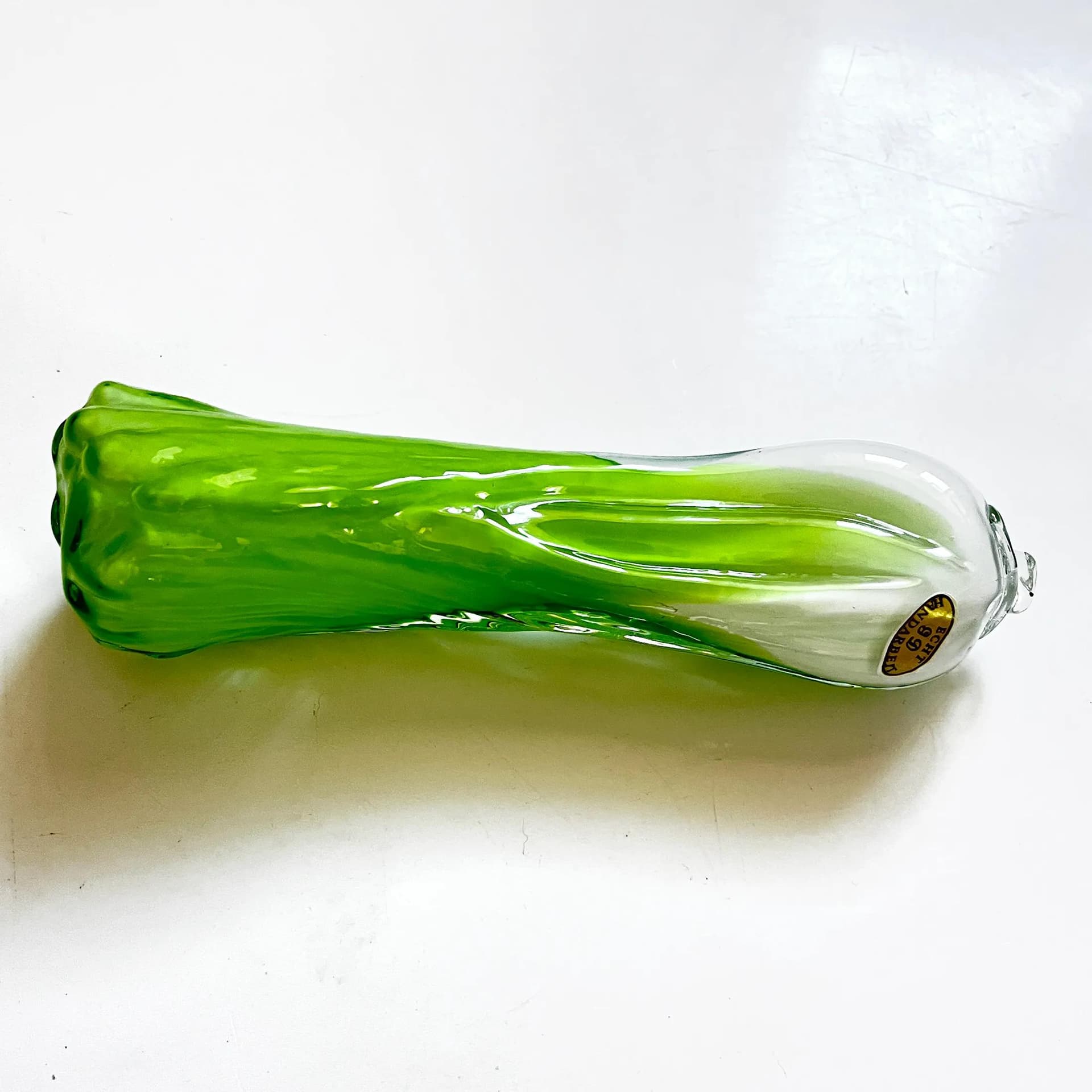 Rzeźba dekoracyjna por, zielony, szkło, Niemcy, lata 70. - 126678