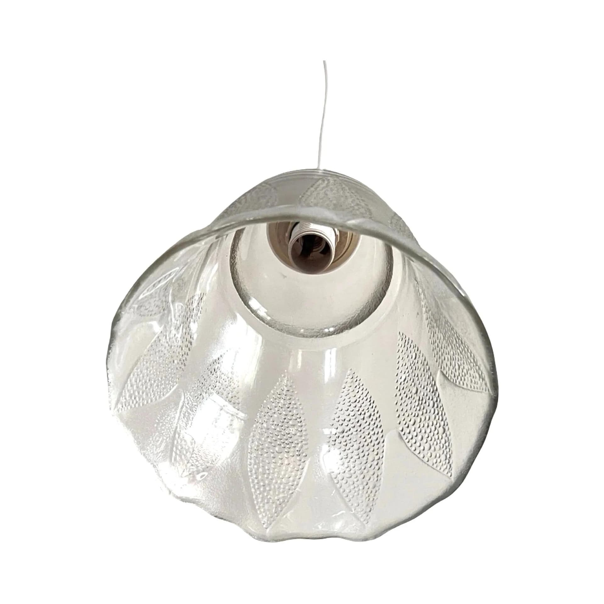 Pendant lamp Flower, white glass, Germany, 1970s. - 126649
