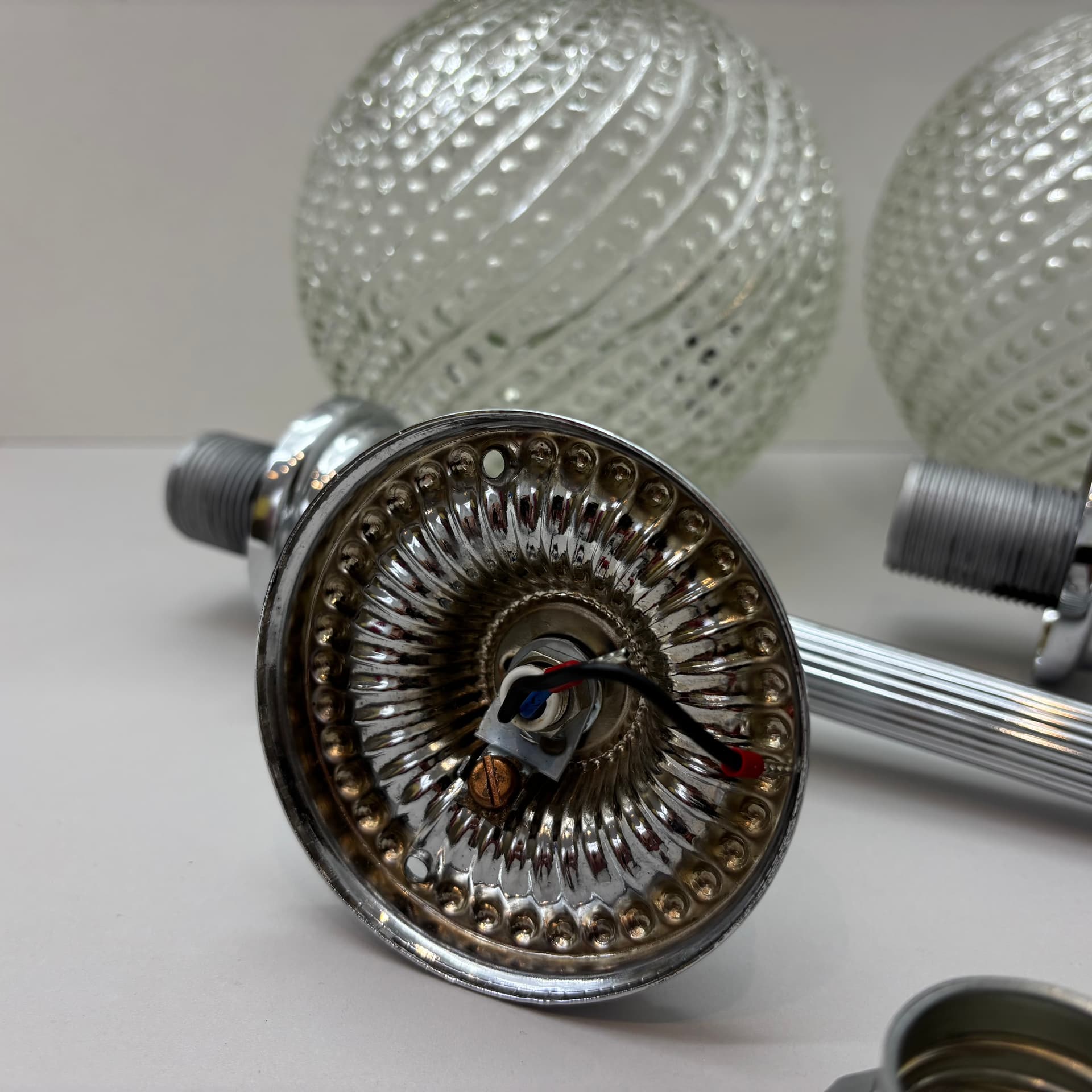 Para kinkietów, chromowane, Niemcy, lata 80. - 126556