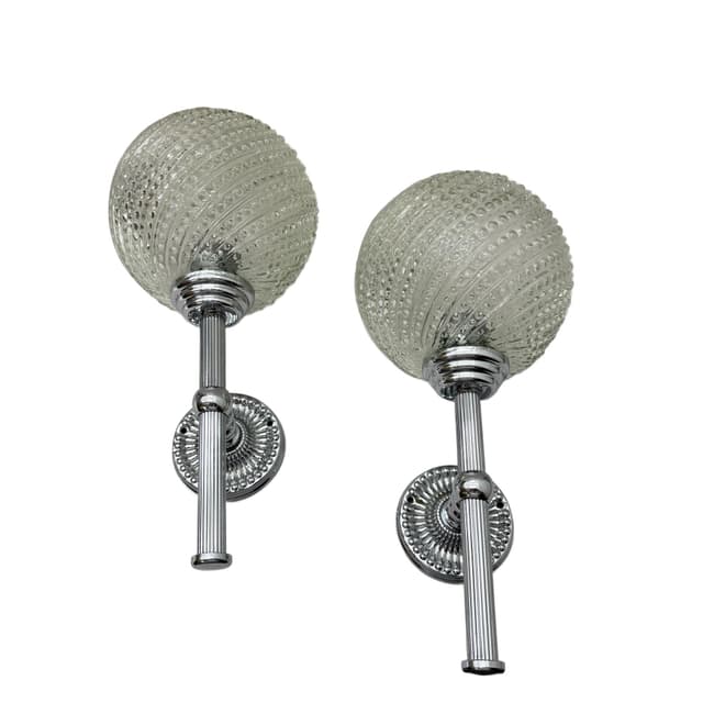 Para kinkietów, chromowane, Niemcy, lata 80. - WYMIARY