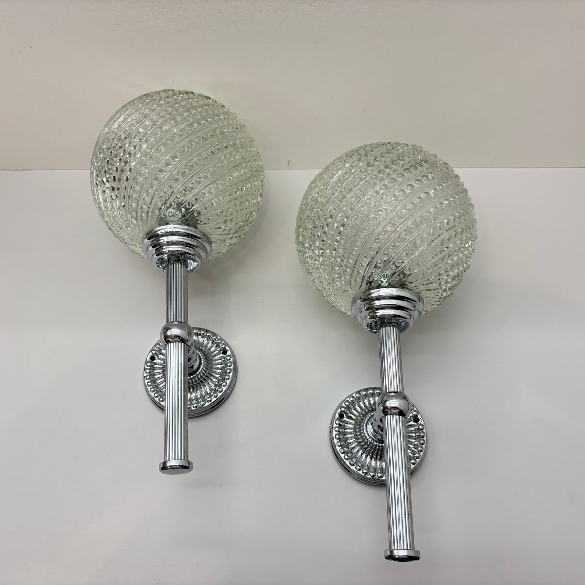 Para kinkietów, chromowane, Niemcy, lata 80. - 126553