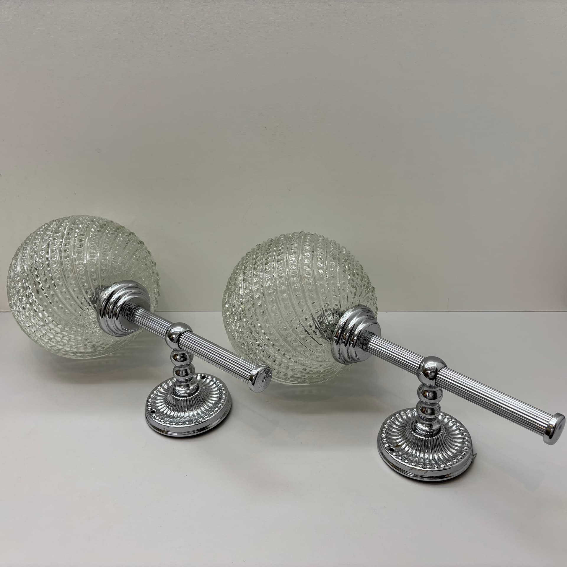 Para kinkietów, chromowane, Niemcy, lata 80. - 126554