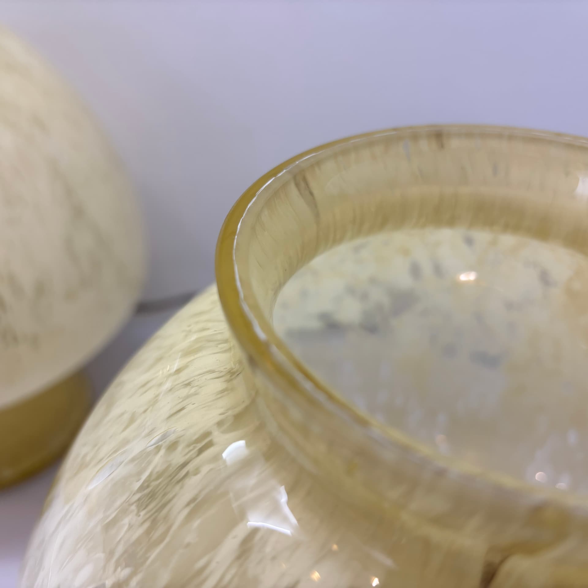Para lamp nocnych Mushroom, szkło Murano żółty, Włochy, lata 70. - 129813