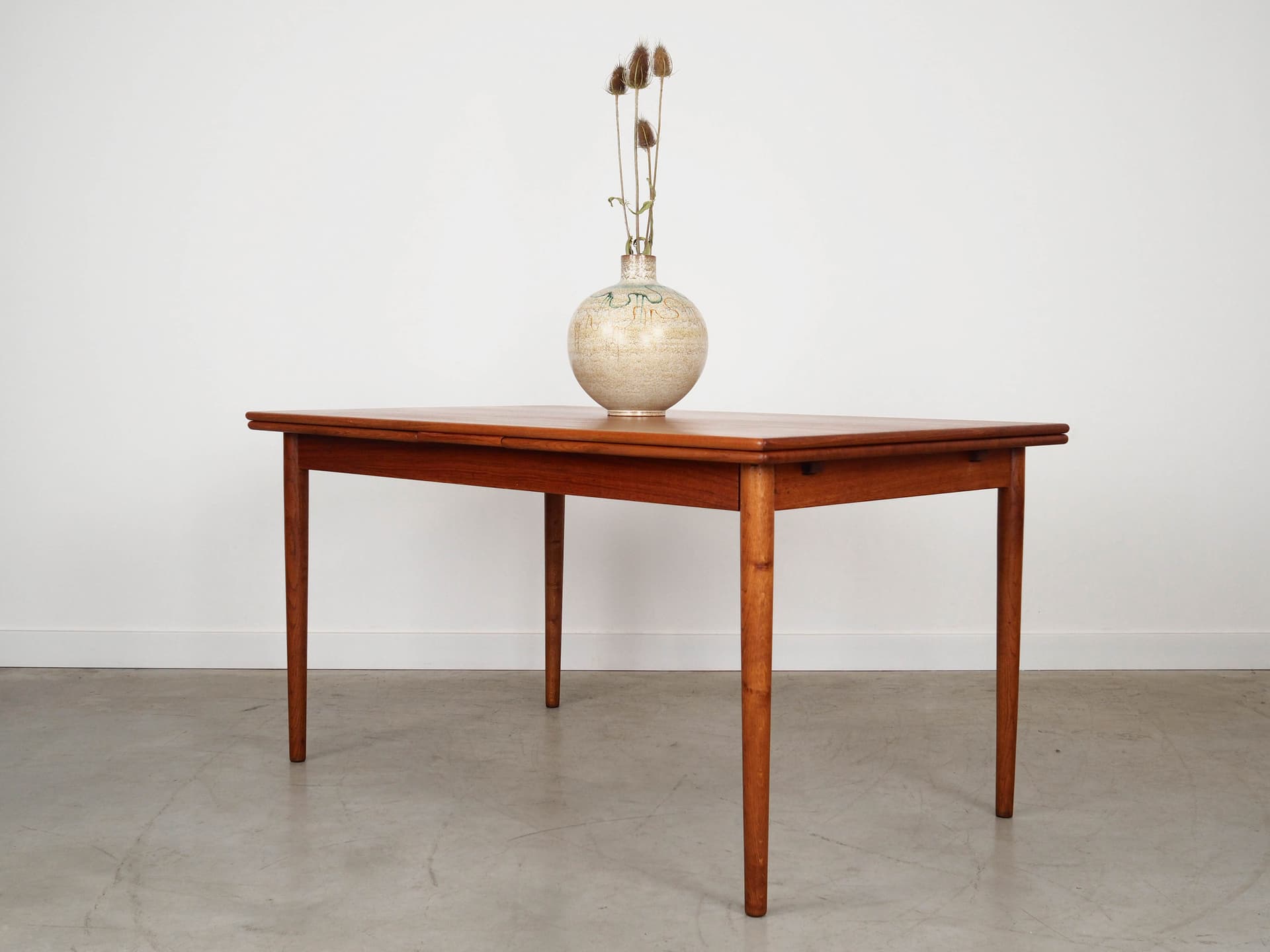 Dining table, brown teak, Denmark, 1970s. - 129838