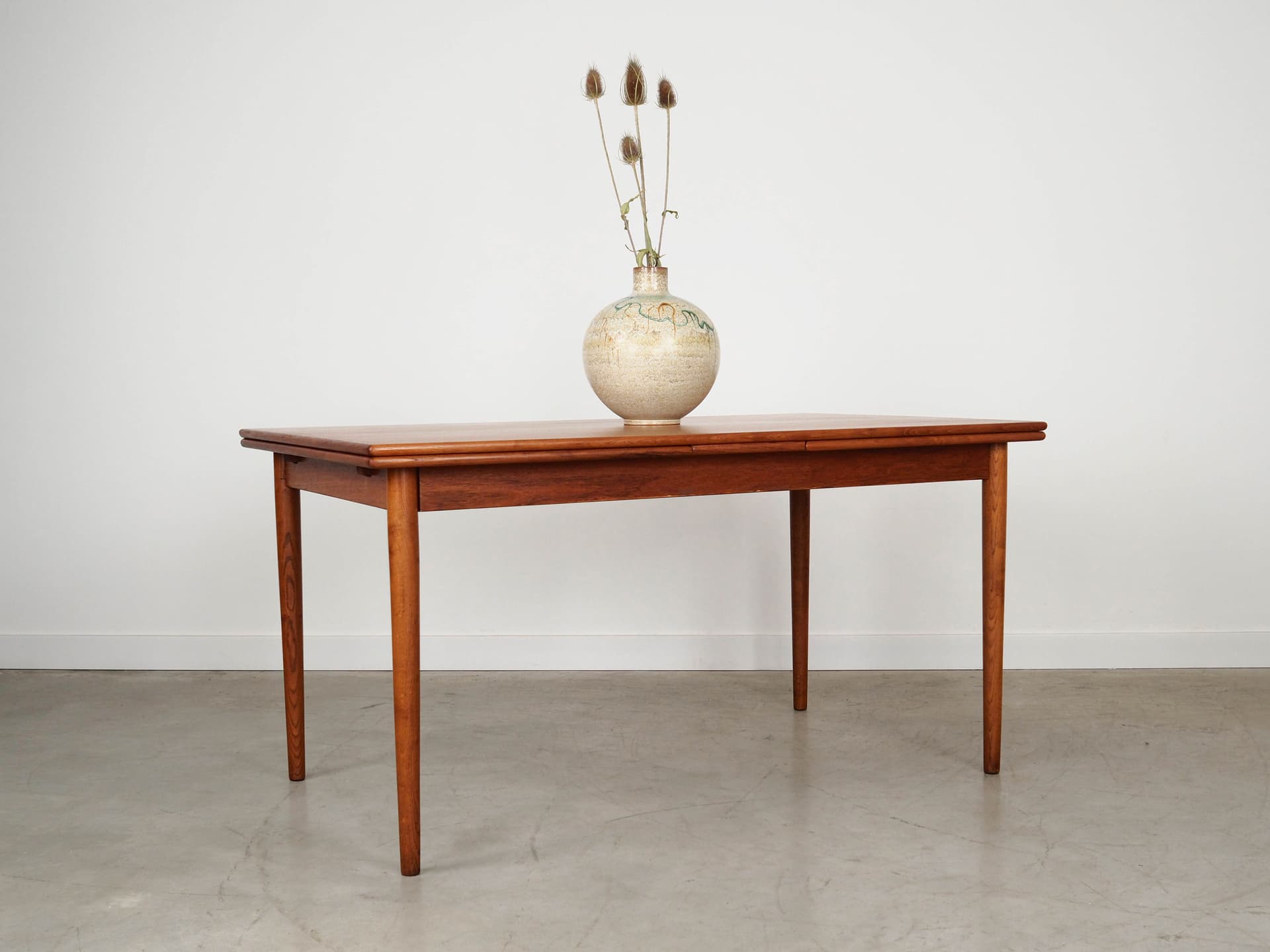 Dining table, brown teak, Denmark, 1970s. - 129840