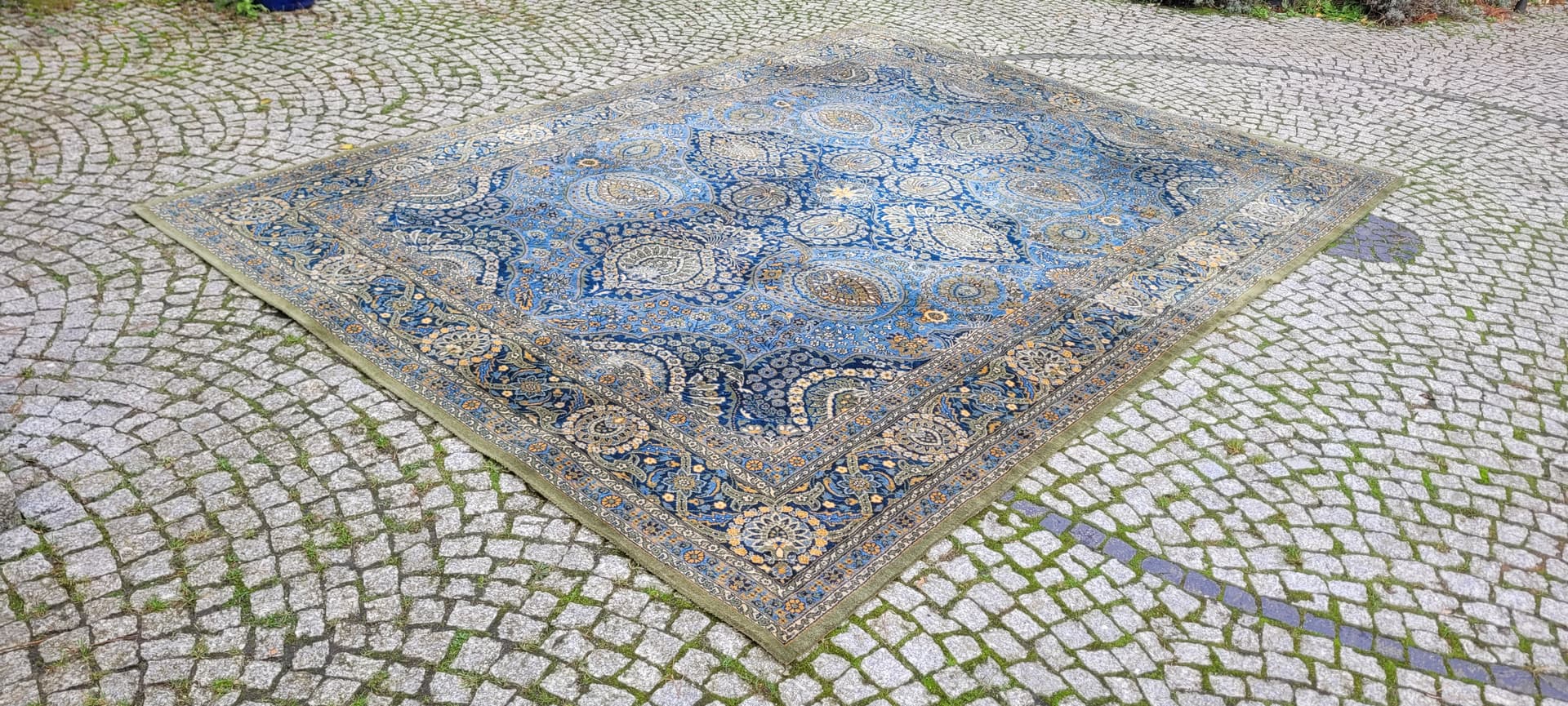 Dywan perski, 250x350 cm, niebieski, wełna, lata 70. - 129981