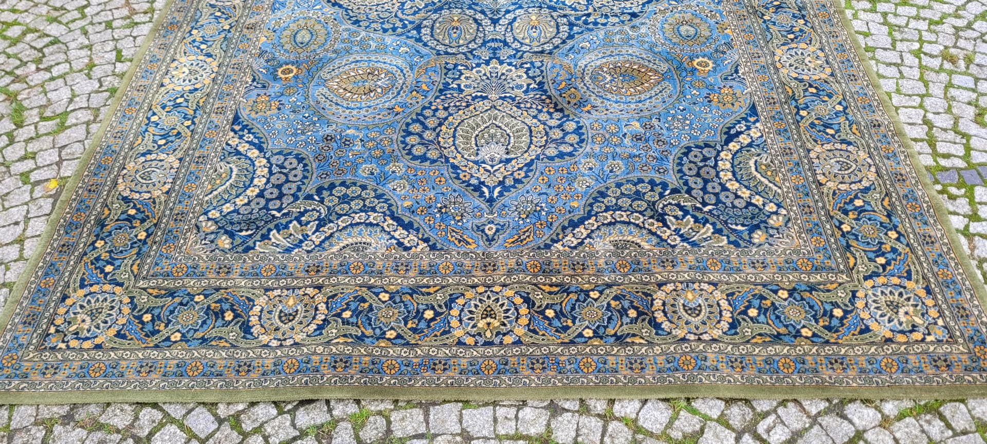 Dywan perski, 250x350 cm, niebieski, wełna, lata 70. - 129990