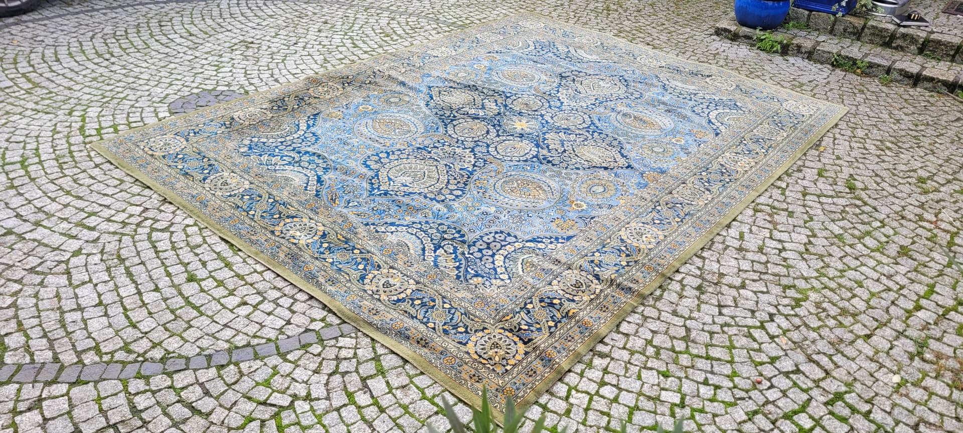 Dywan perski, 250x350 cm, niebieski, wełna, lata 70. - 129982