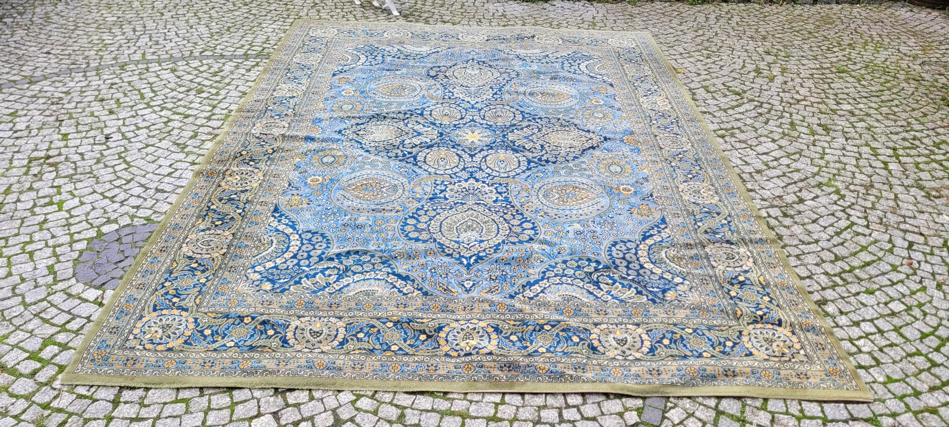 Dywan perski, 250x350 cm, niebieski, wełna, lata 70. - 129980