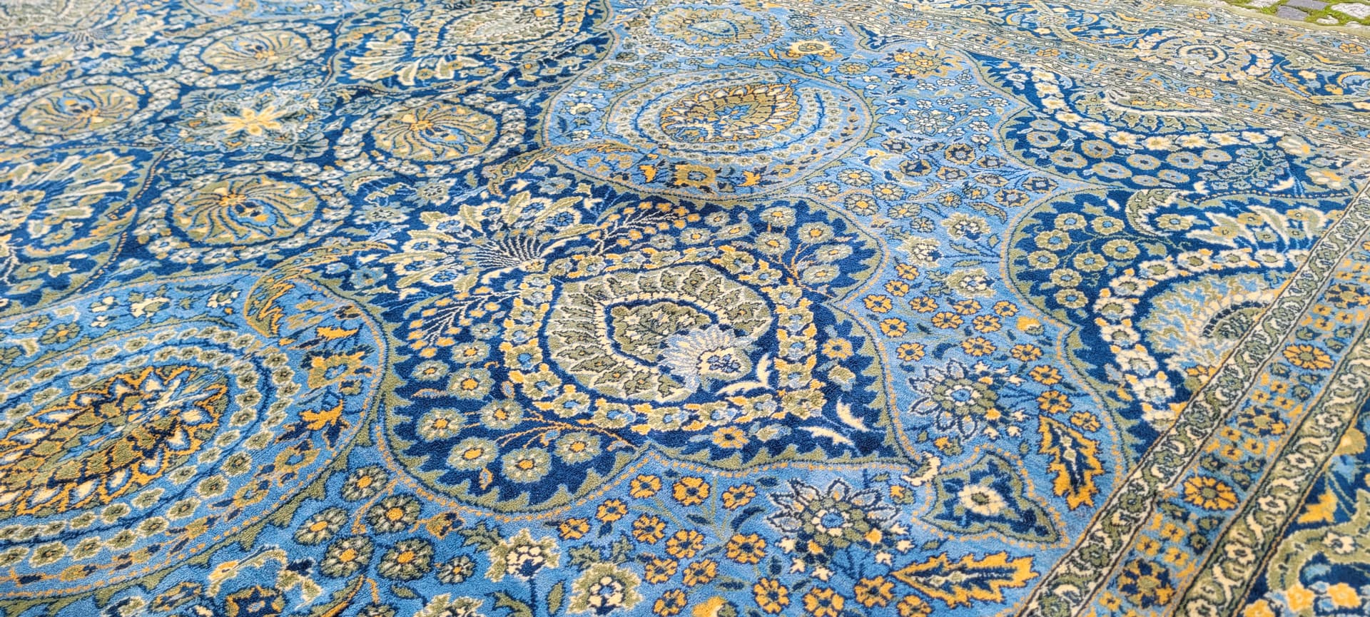 Dywan perski, 250x350 cm, niebieski, wełna, lata 70. - 129991