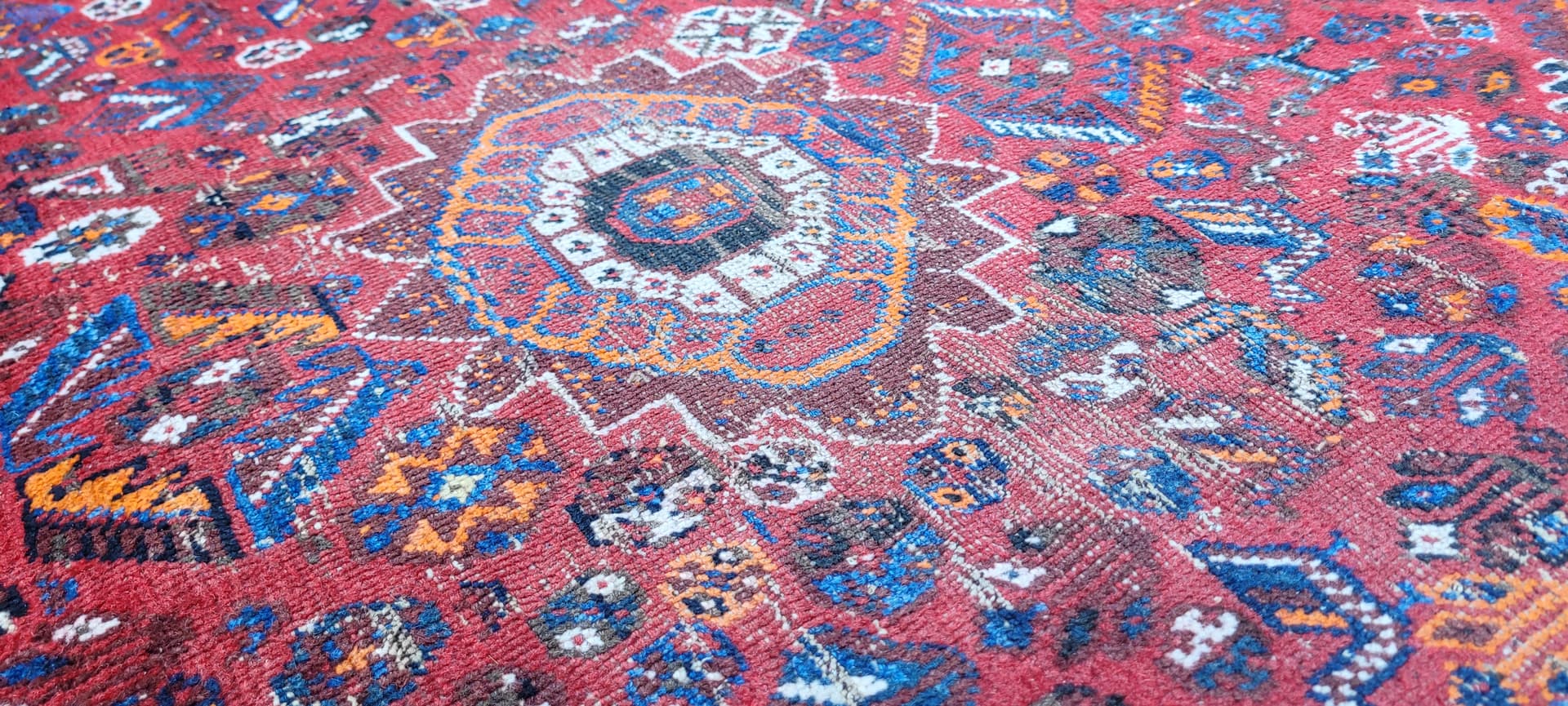 Dywan Kaszkaj, czerwony, wełna, Iran, 216x305 cm - 130099