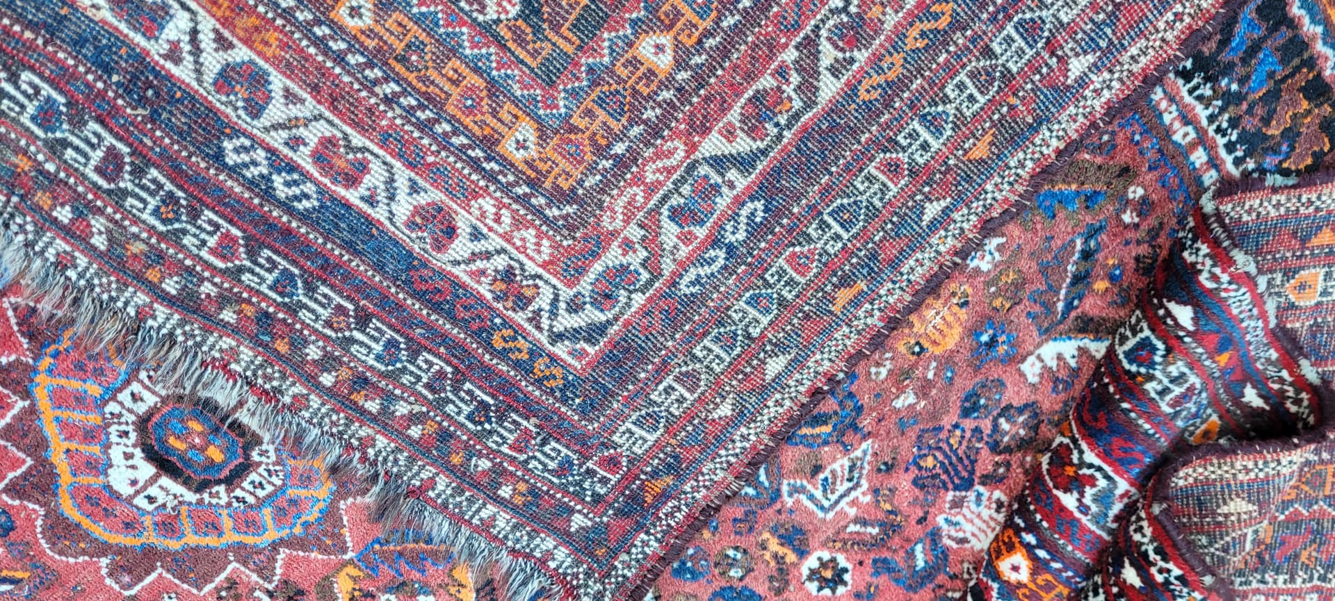 Dywan Kaszkaj, czerwony, wełna, Iran, 216x305 cm - 130111