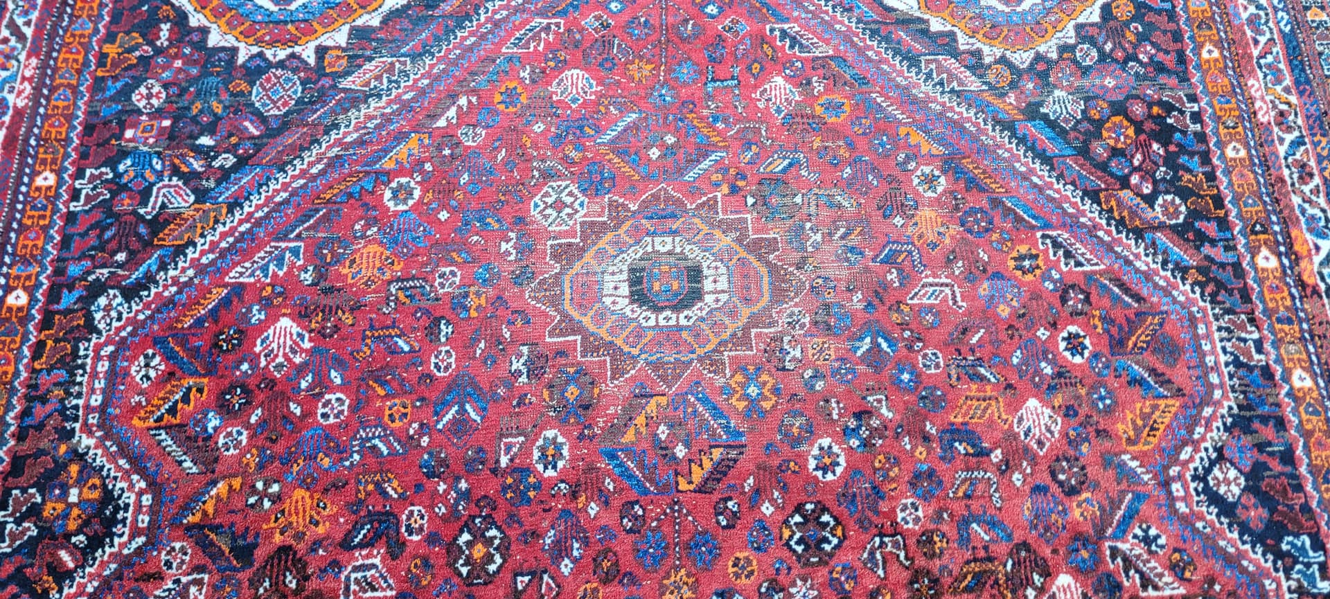 Dywan Kaszkaj, czerwony, wełna, Iran, 216x305 cm - 130110