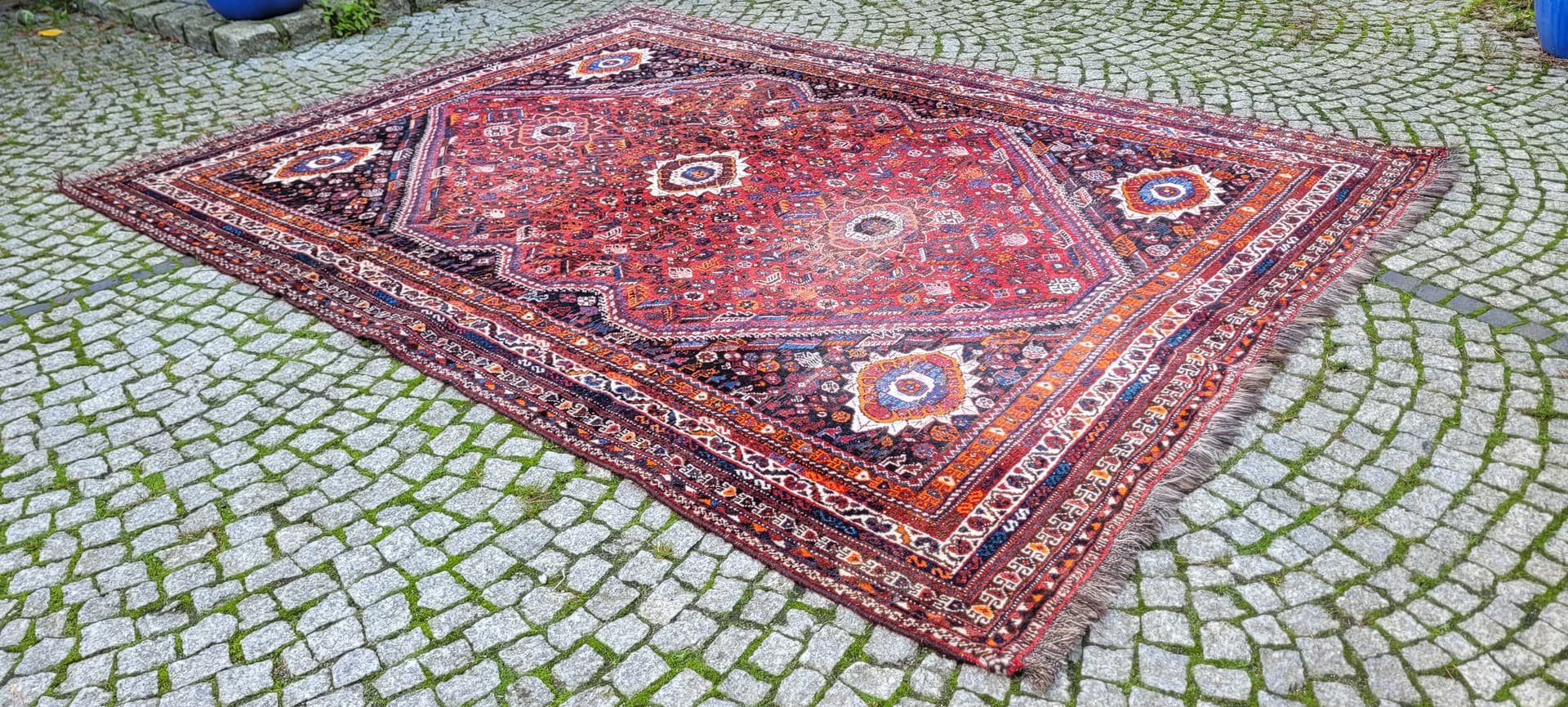 Dywan Kaszkaj, czerwony, wełna, Iran, 216x305 cm - 130104