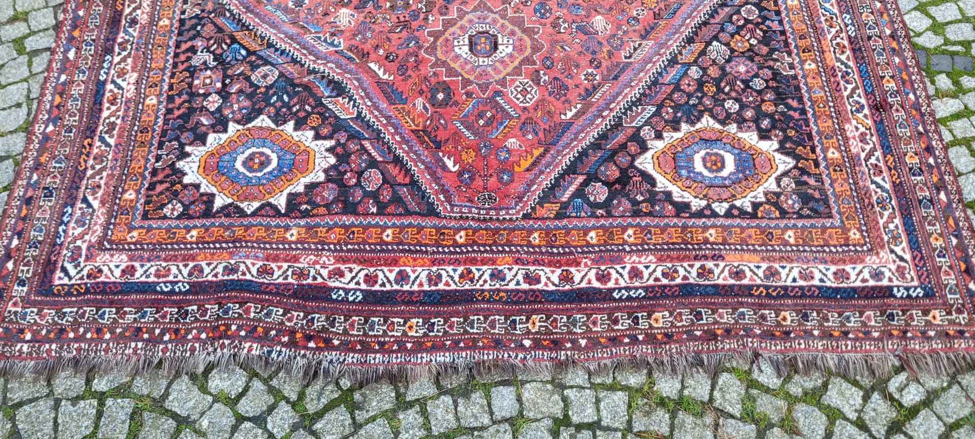 Dywan Kaszkaj, czerwony, wełna, Iran, 216x305 cm - 130107