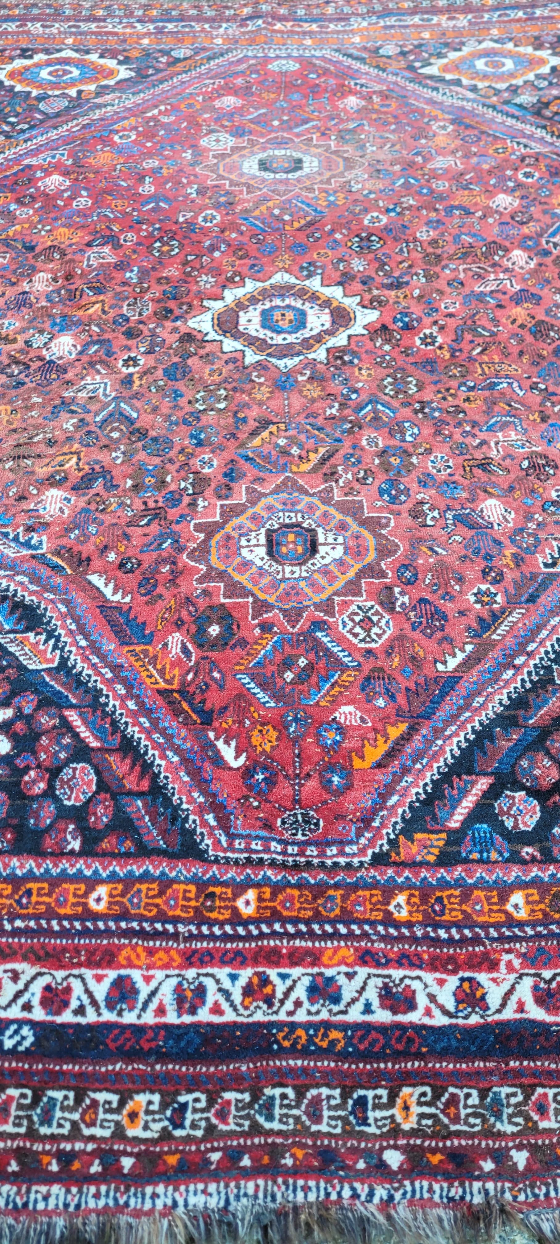 Dywan Kaszkaj, czerwony, wełna, Iran, 216x305 cm - 130097