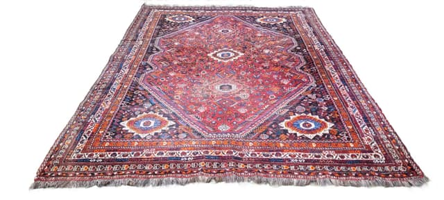 Dywan Kaszkaj, czerwony, wełna, Iran, 216x305 cm - WYMIARY