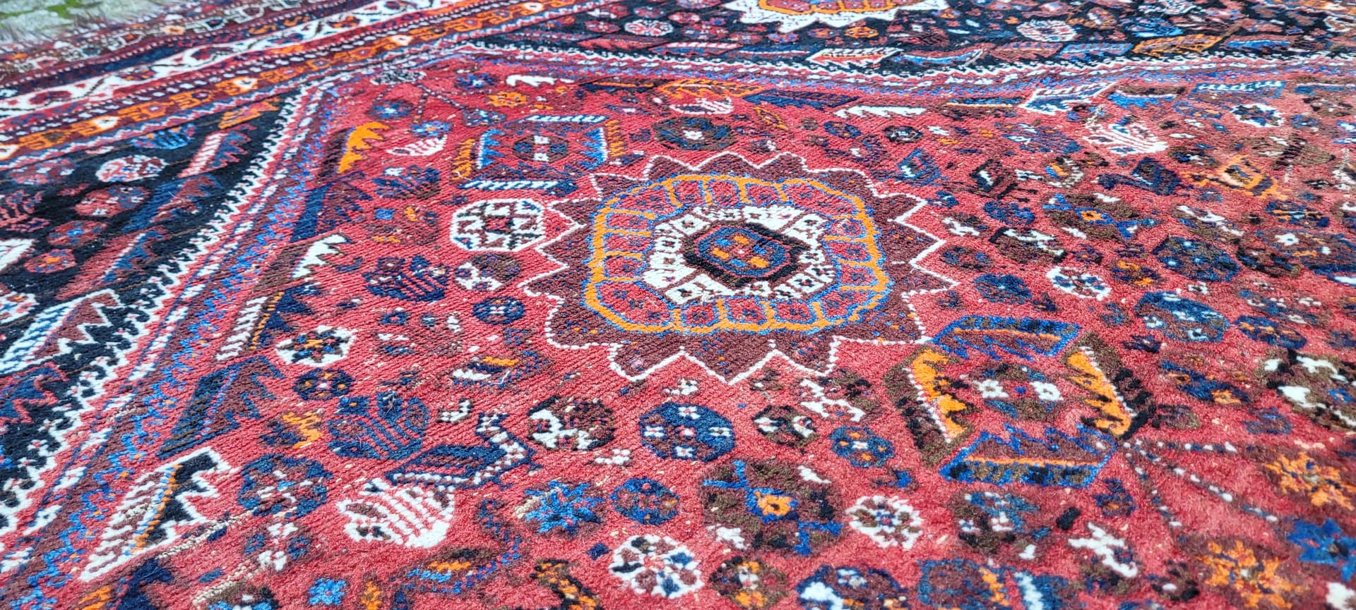 Dywan Kaszkaj, czerwony, wełna, Iran, 216x305 cm - 130109