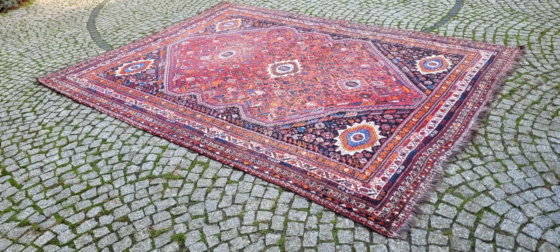 Dywan Kaszkaj, czerwony, wełna, Iran, 216x305 cm - 130106