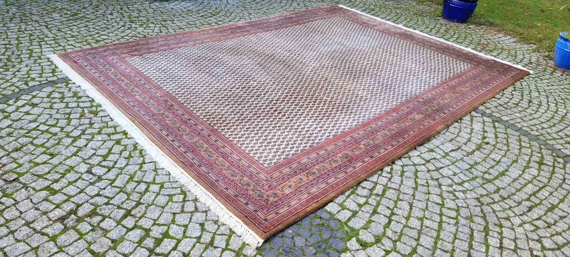 Rug Indo Sarough Mir 247x355 cm, beige wool, India - 130123