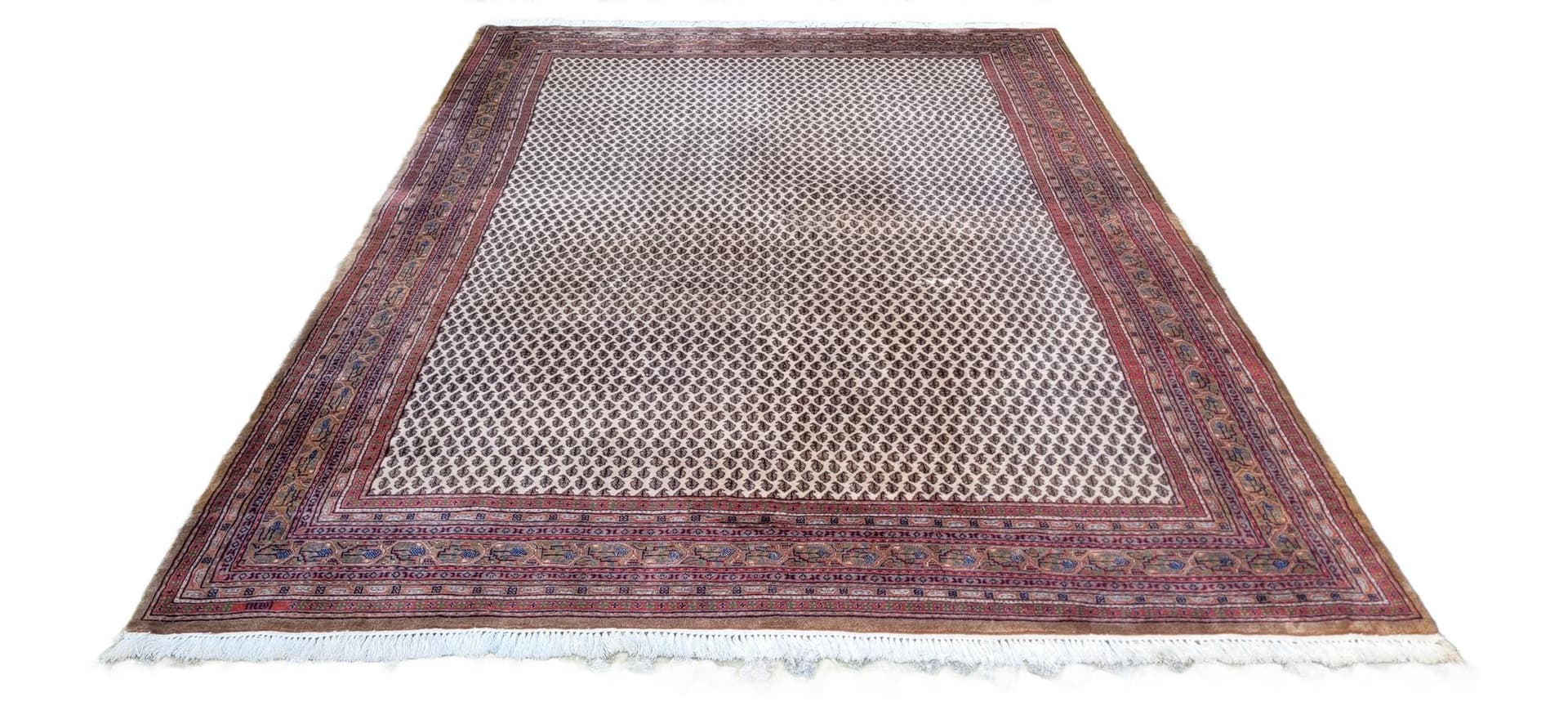 Rug Indo Sarough Mir 247x355 cm, beige wool, India - 131251
