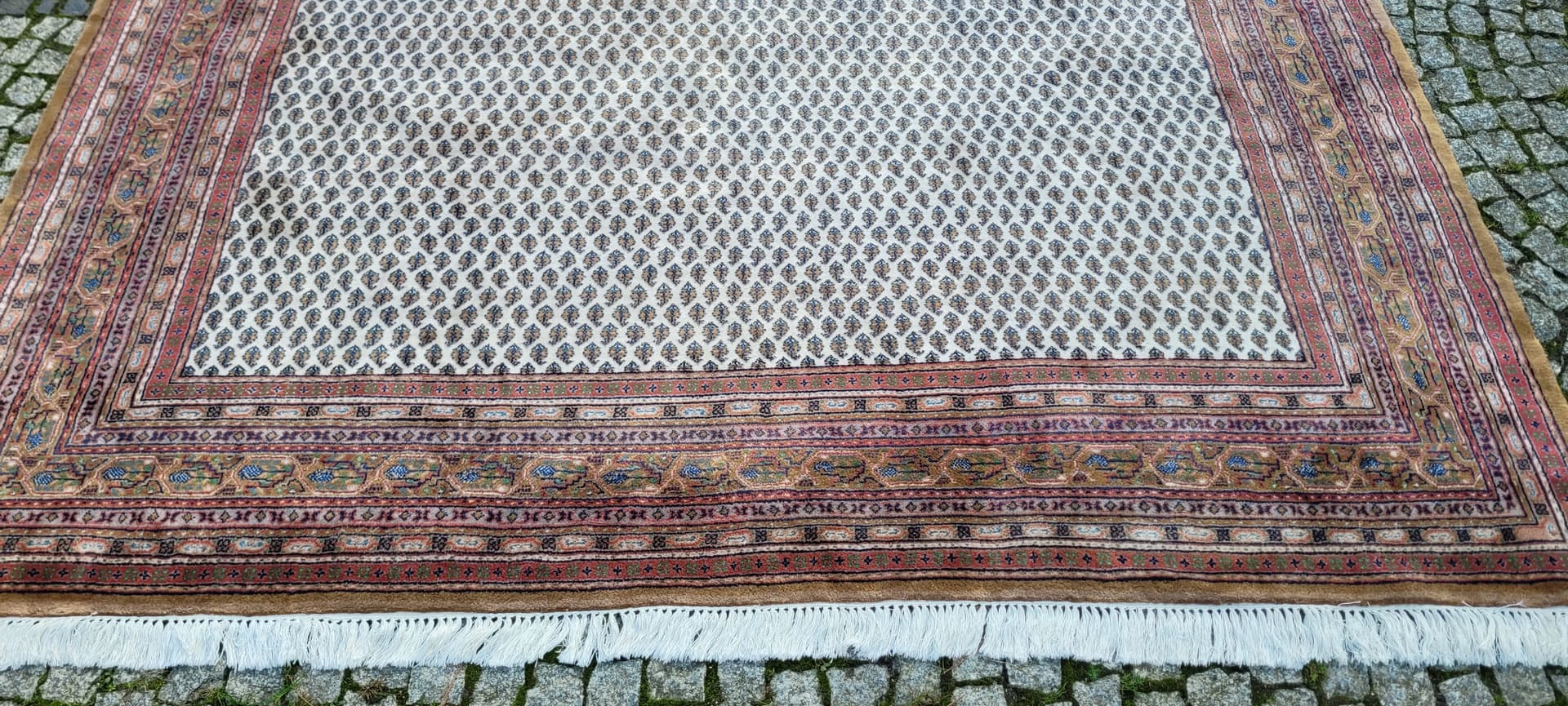 Rug Indo Sarough Mir 247x355 cm, beige wool, India - 130126