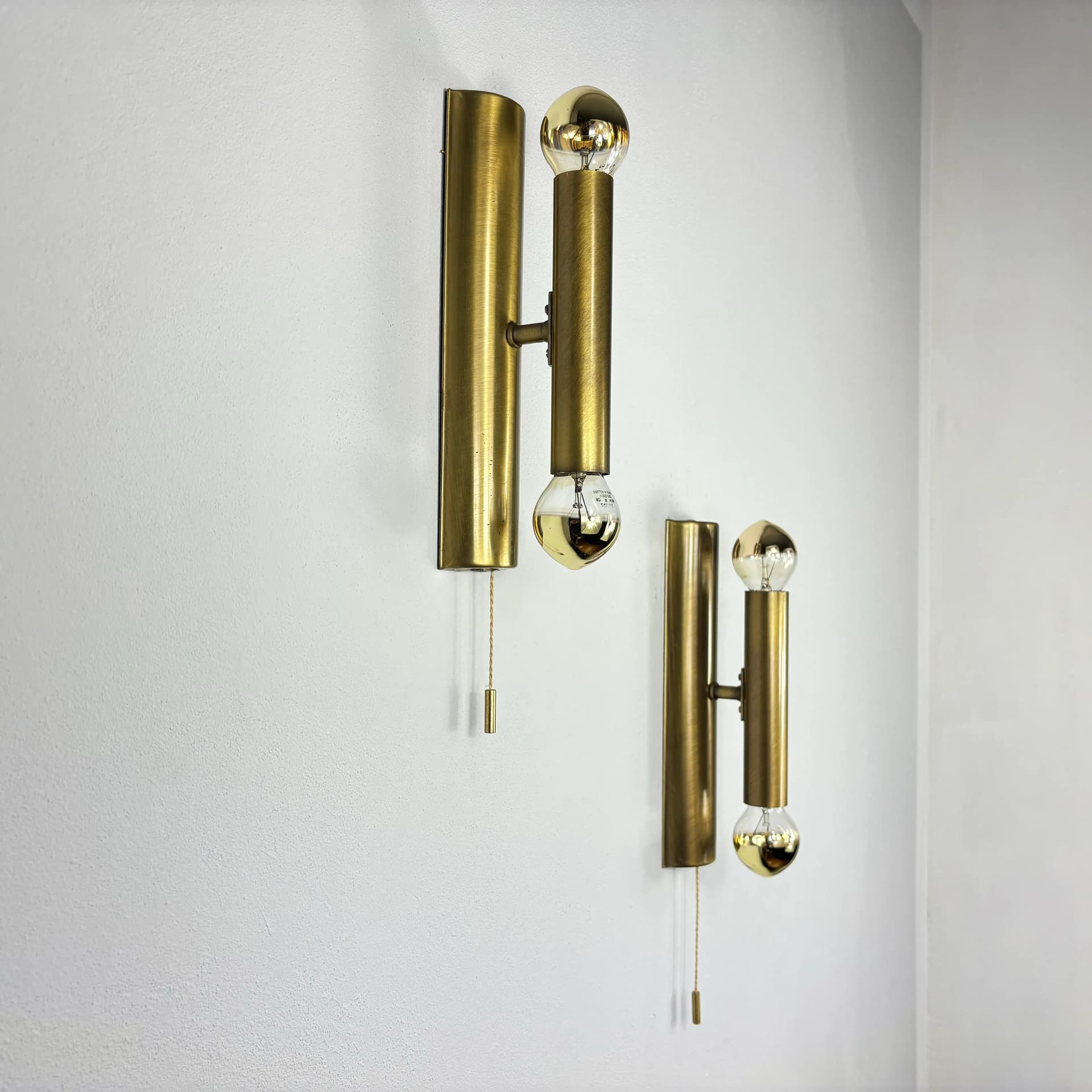 Para kinkietów, golden mosiądz, TZ Schmitz Leuchten, Niemcy, lata 70. - 8943