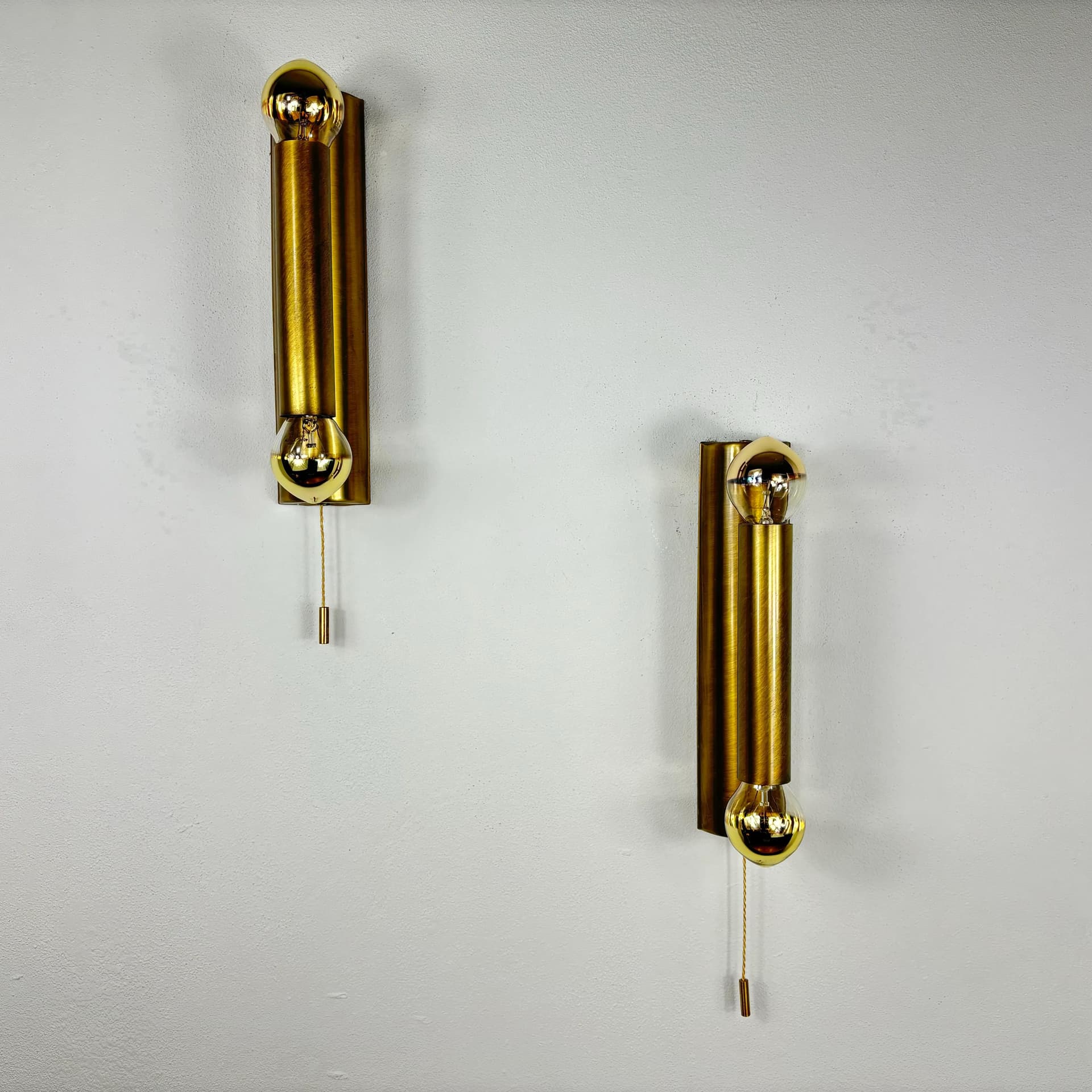 Para kinkietów, golden mosiądz, TZ Schmitz Leuchten, Niemcy, lata 70. - 8945