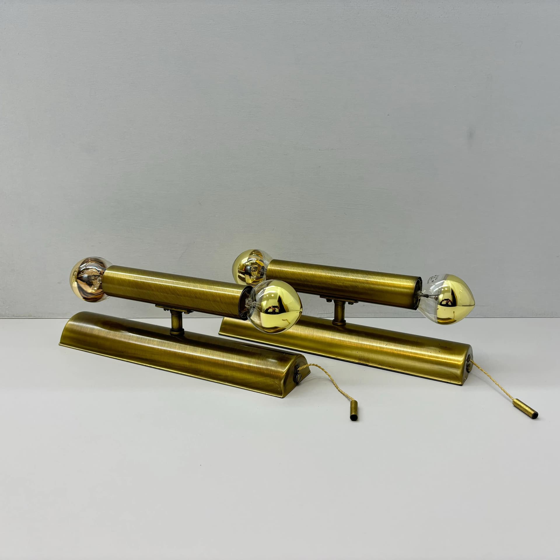 Para kinkietów, golden mosiądz, TZ Schmitz Leuchten, Niemcy, lata 70. - 8949