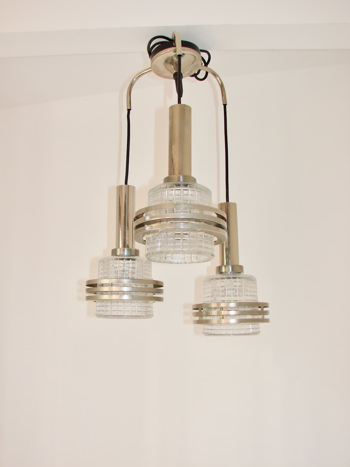 Pendant lamp Modern, silver, metal, glass, 1970s. - 130214