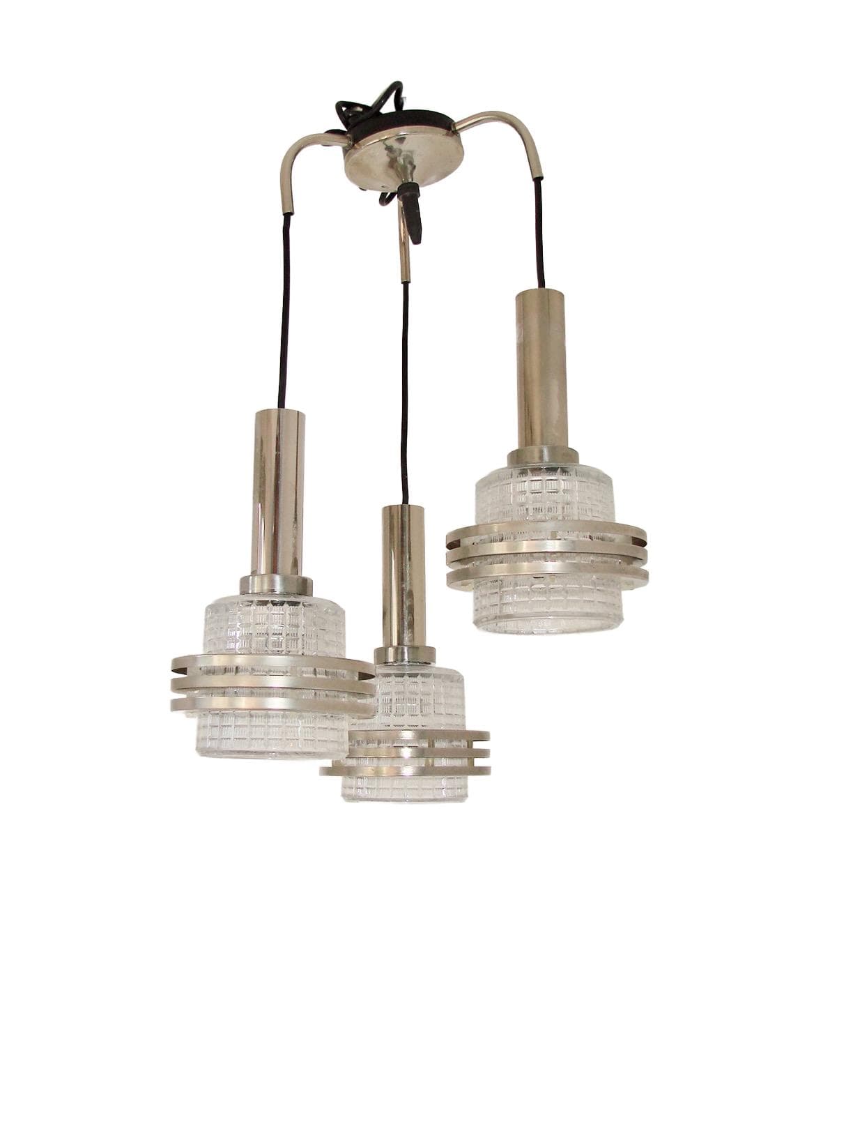 Pendant lamp Modern, silver, metal, glass, 1970s.