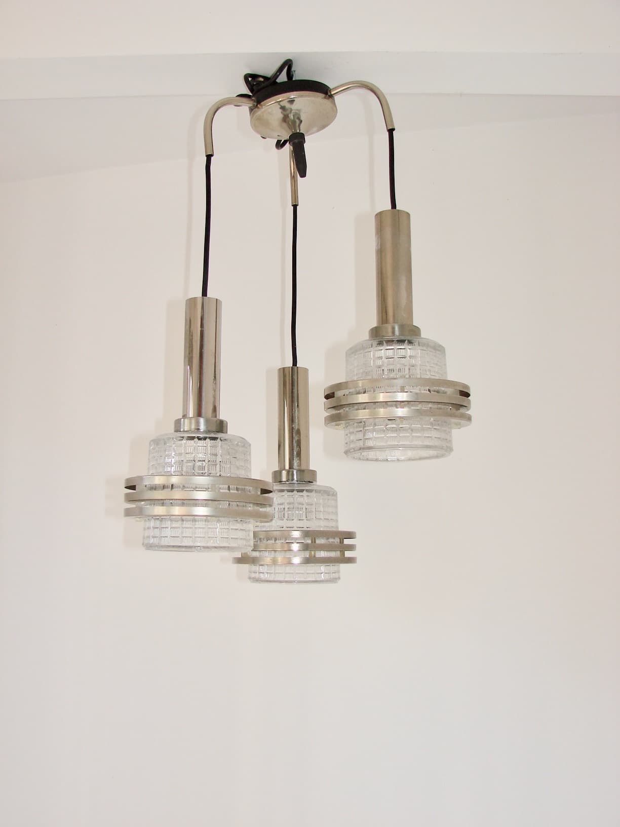 Pendant lamp Modern, silver, metal, glass, 1970s. - 130210