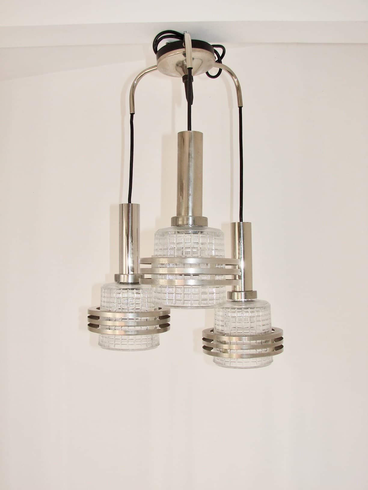 Pendant lamp Modern, silver, metal, glass, 1970s. - 130213
