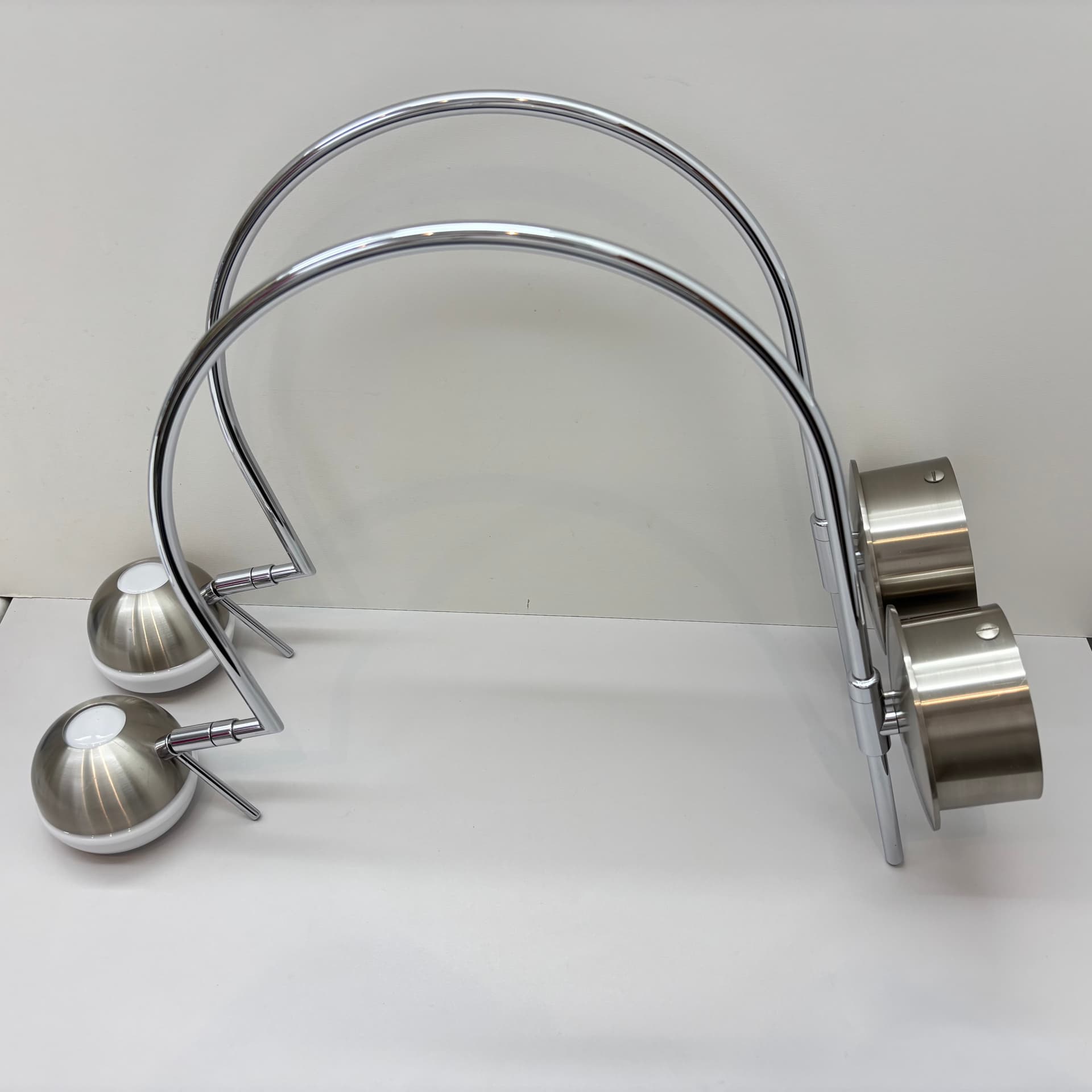 Para kinkietów, srebrny, stal chromowana, B+M Leuchten, Niemcy, lata 90. - 130273