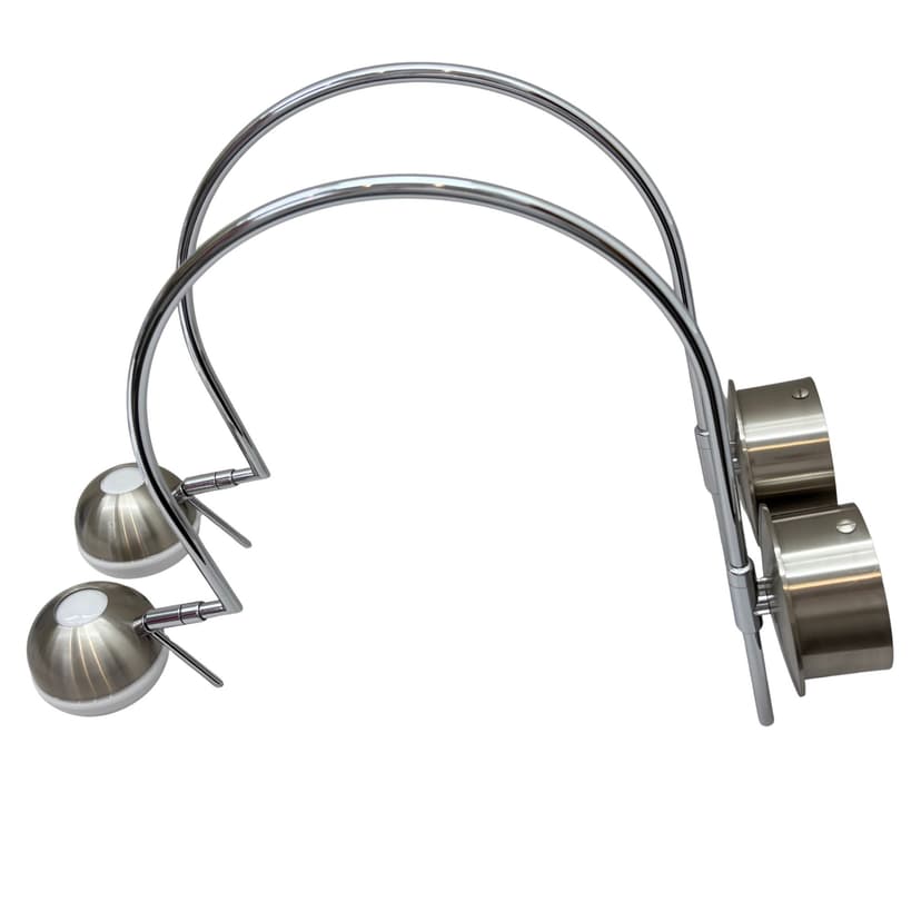 Para kinkietów, srebrny, stal chromowana, B+M Leuchten, Niemcy, lata 90.