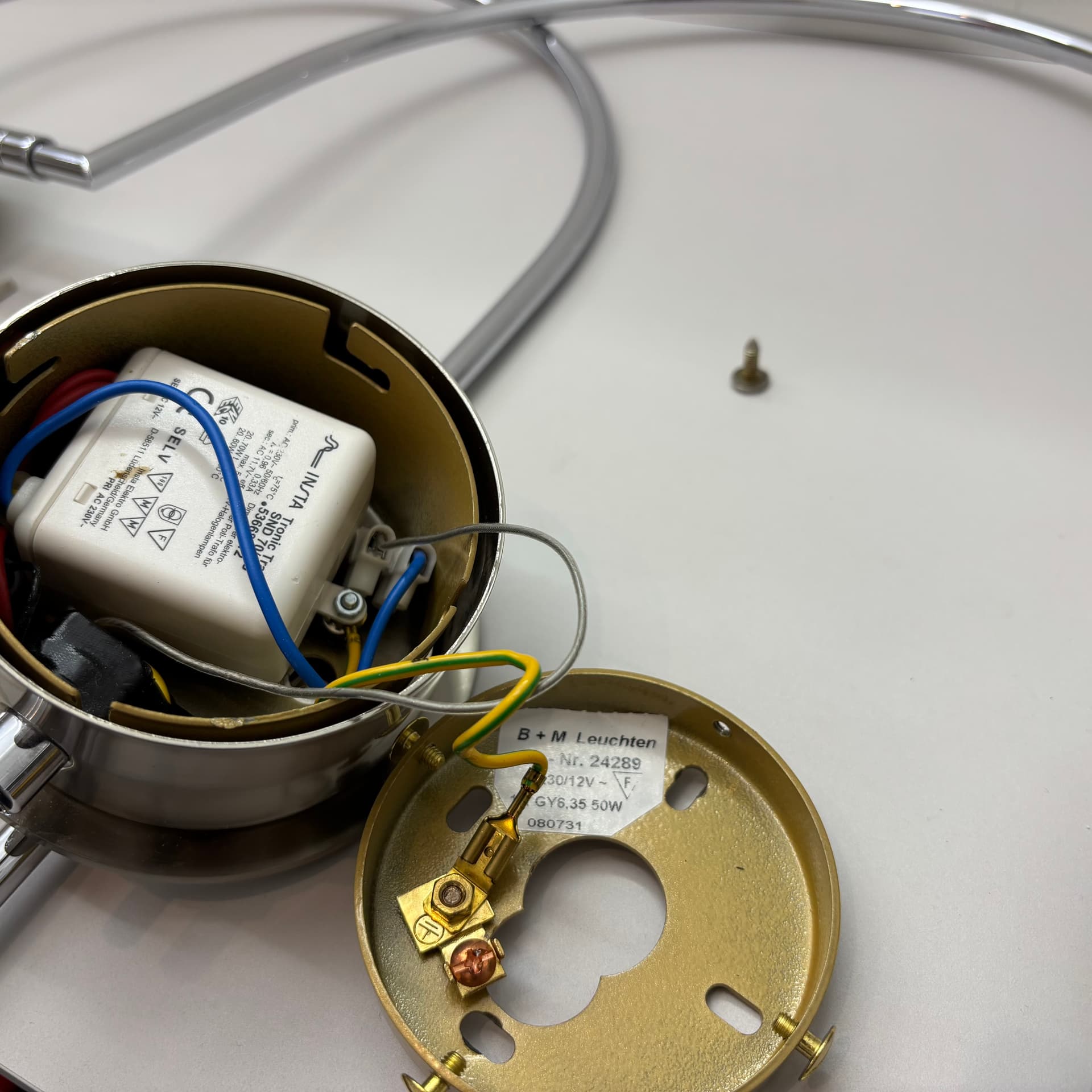 Para kinkietów, srebrny, stal chromowana, B+M Leuchten, Niemcy, lata 90. - 130268