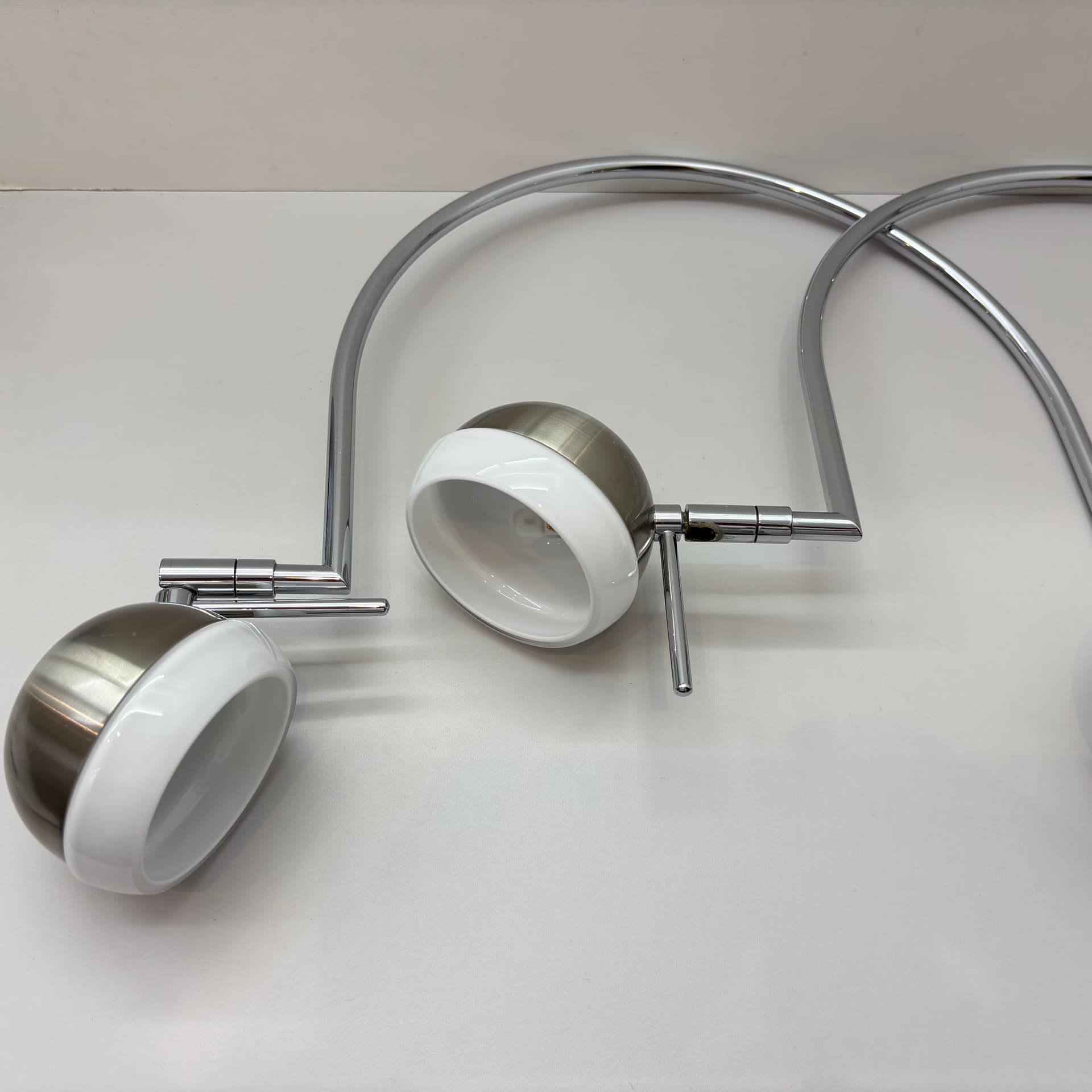 Para kinkietów, srebrny, stal chromowana, B+M Leuchten, Niemcy, lata 90. - 130269