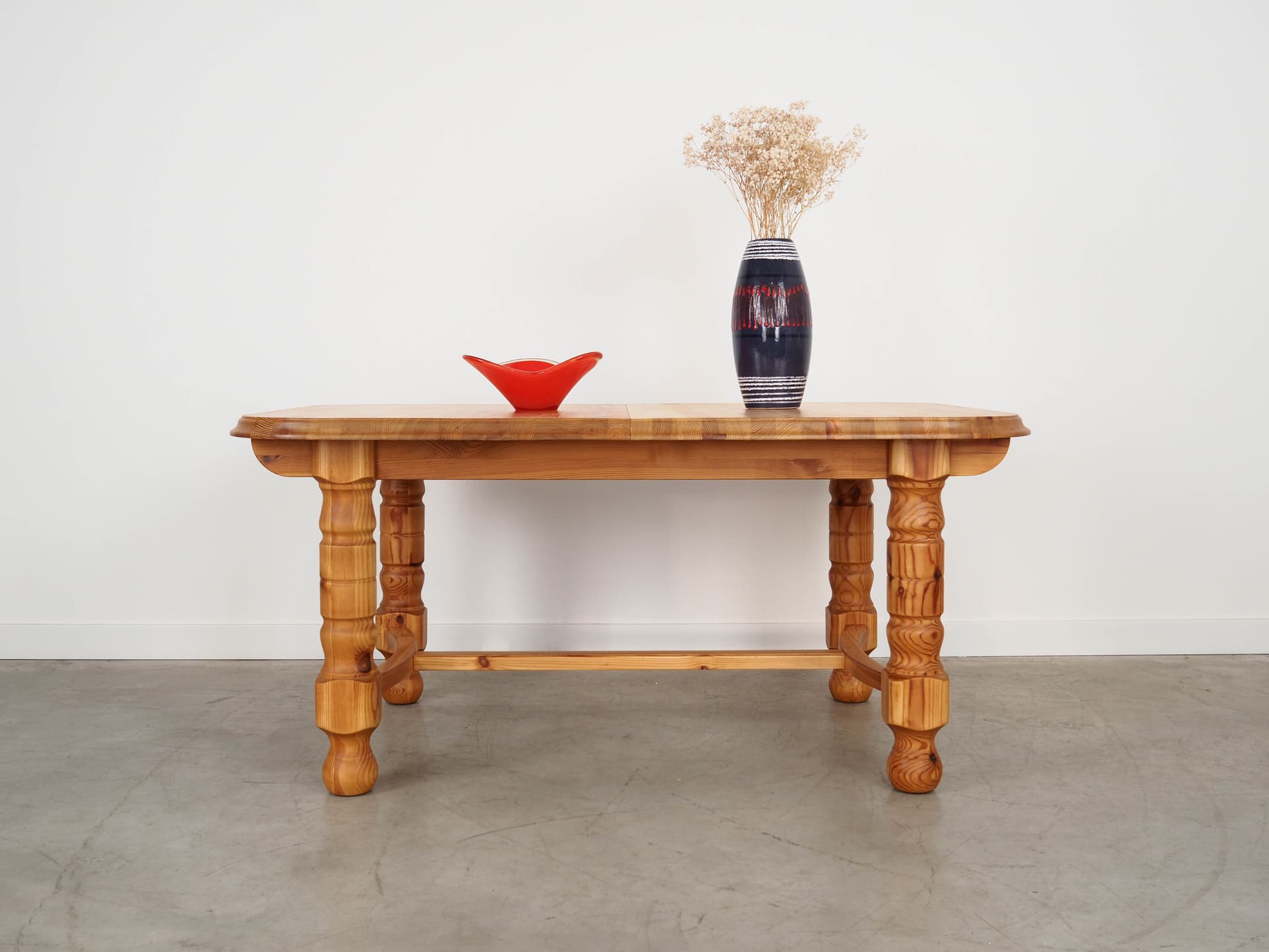 Dining table, light brown pine, Denmark, 1970s. - 130316