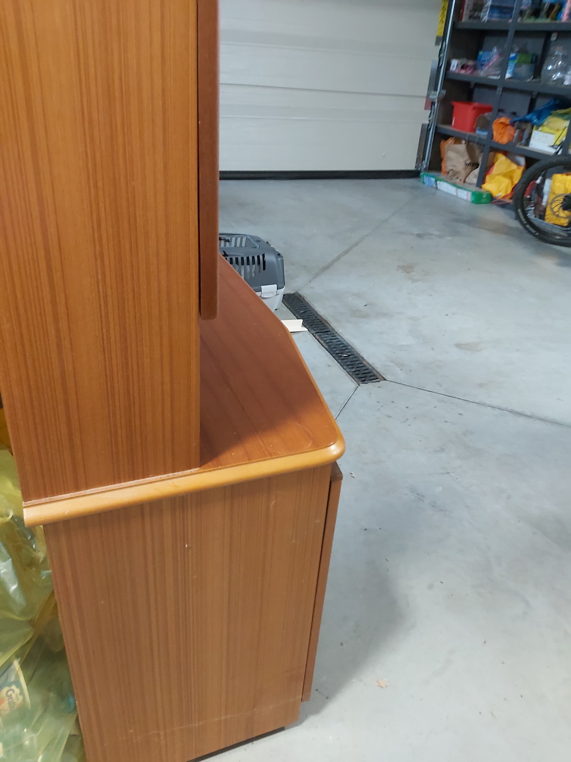 Kredens, teak brązowy, Anglia, lata 70. - 130420